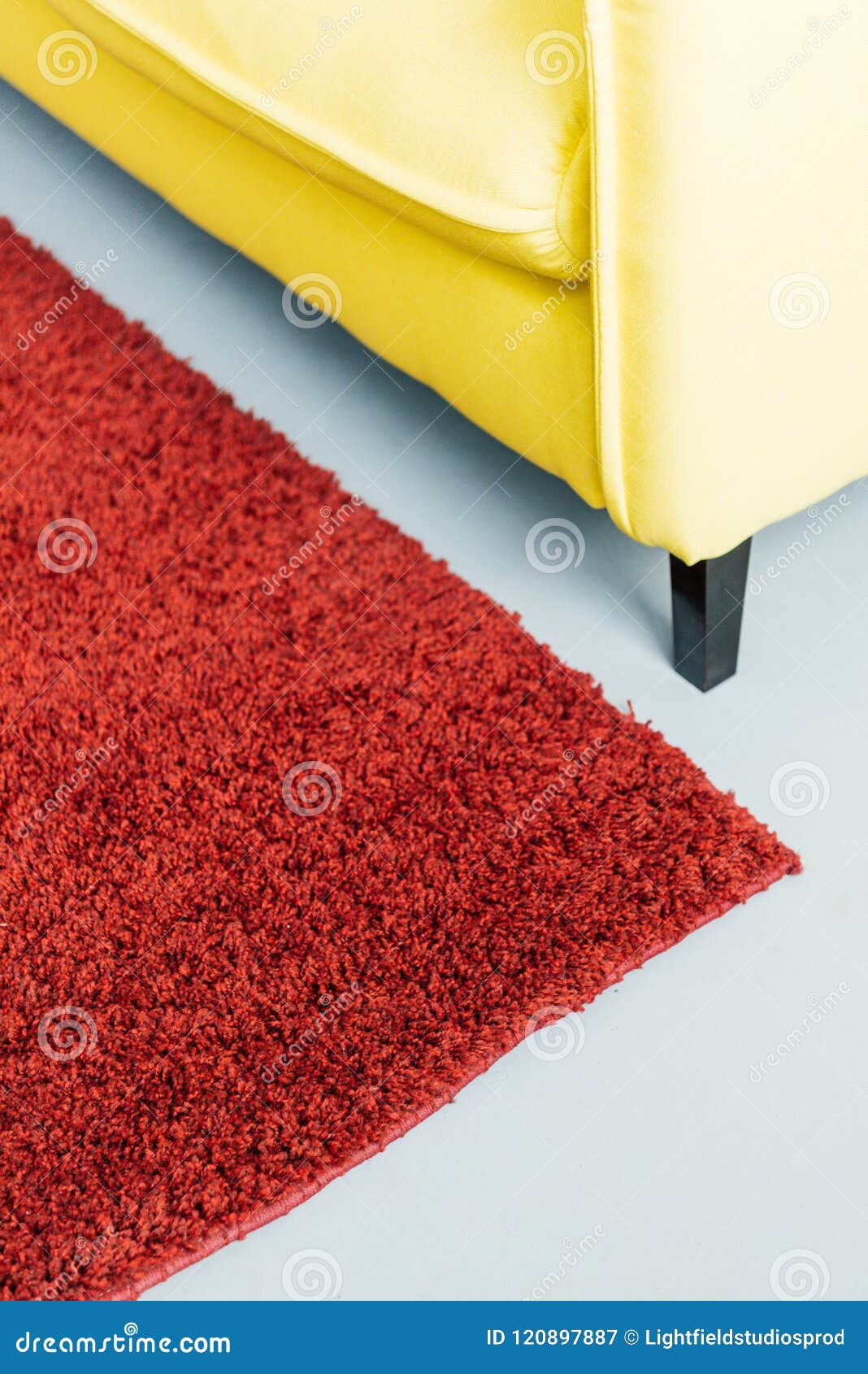 Partial View of Furry Rug and Yellow Stock Image Image of sofa, couch