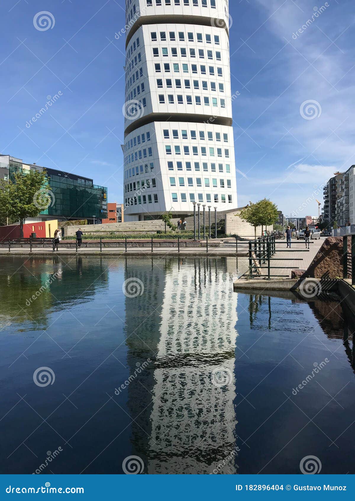 Partial View of a Modern Apartment Building in Malmo Sweden and Part of