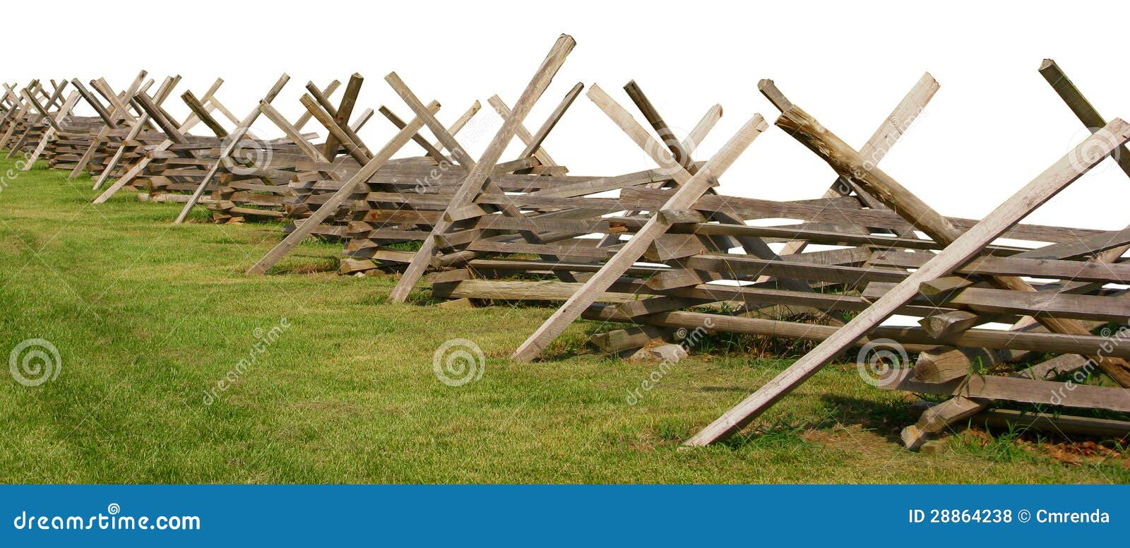Partially Isolated Civil War Fence Royalty Free Stock Photos Image