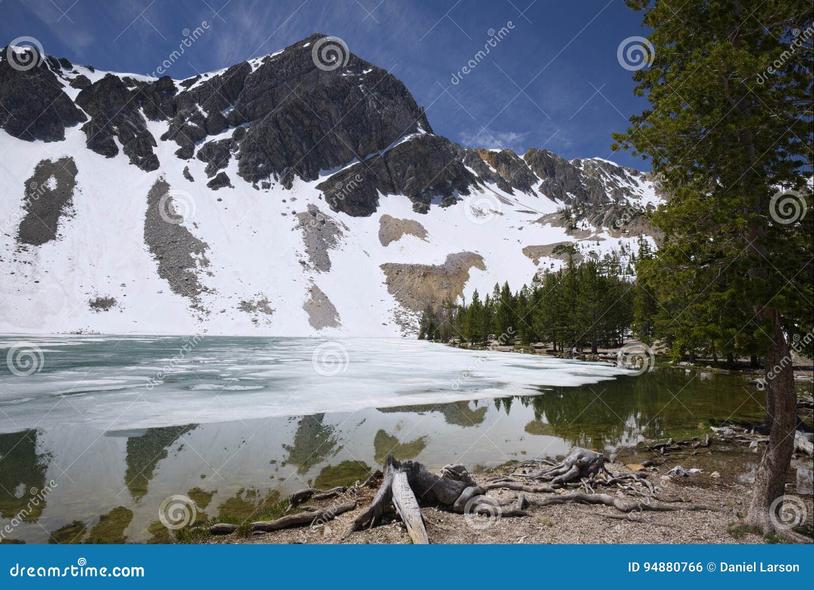 Partially Thawed Meadow Lake Stock Photo - Image of snow, partially
