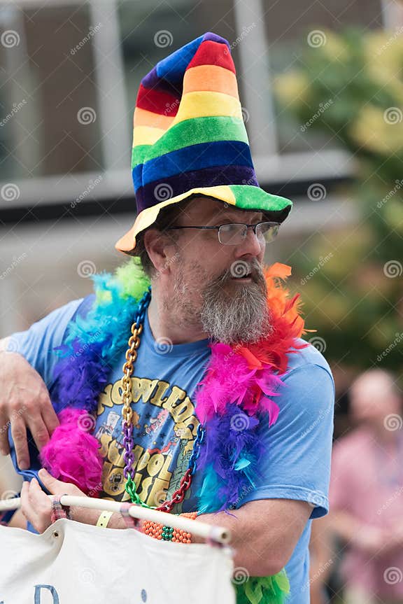 A Participant in Des Moines Gay Pride Parade Editorial Image Image of