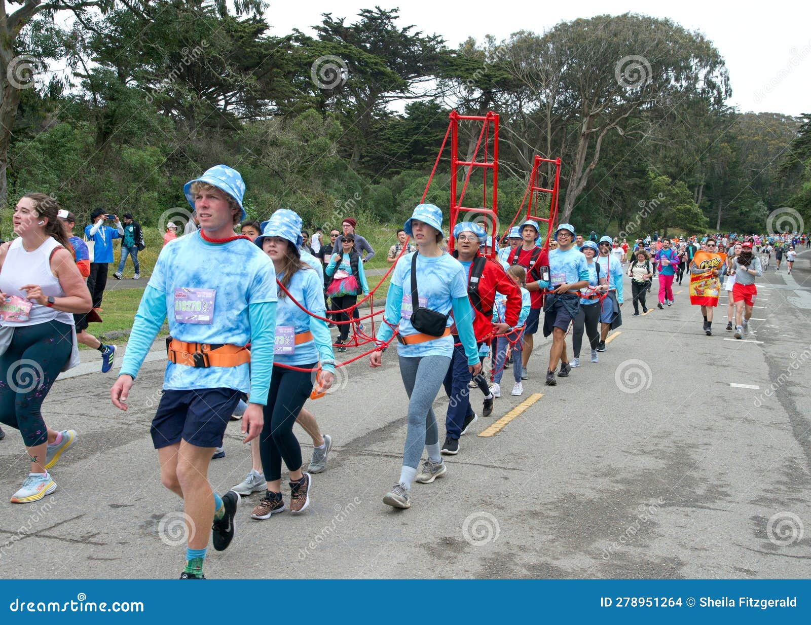 Participants in the Annual Bay To Breakers Race through San Francisco