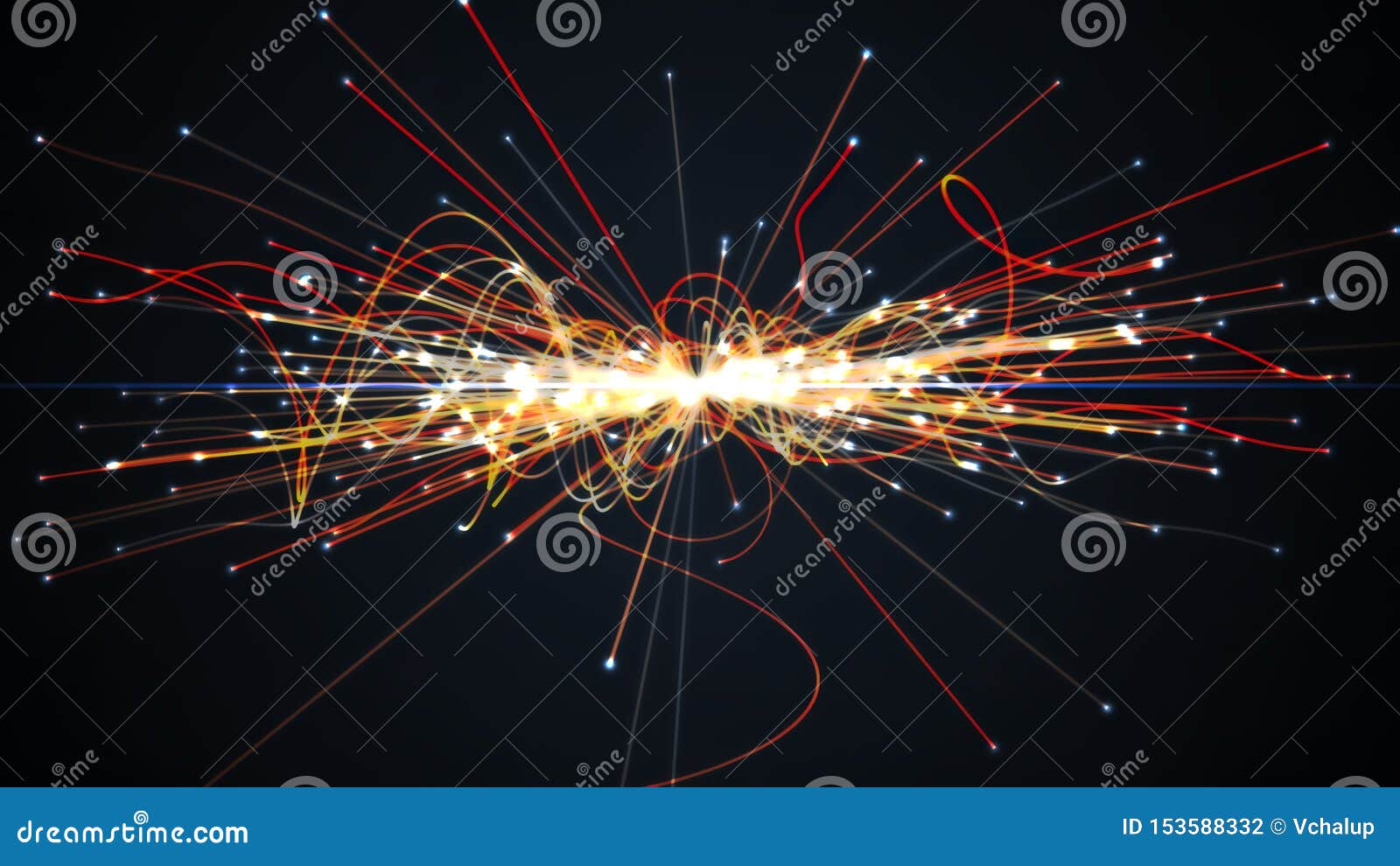 particles collision in hadron collider. astrophysics concept. 3d rendered .