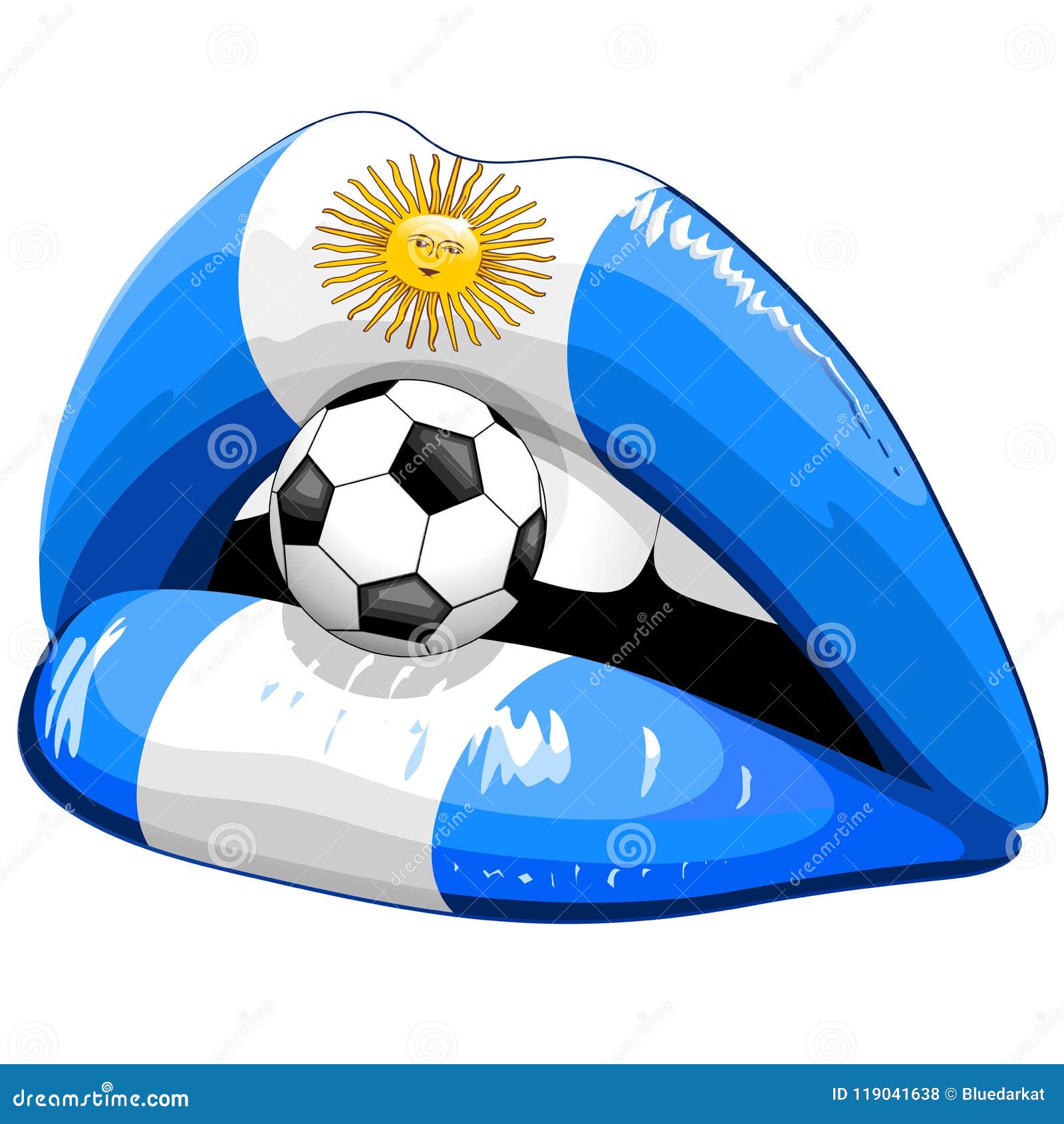 Partidarios Del Fútbol Del Lápiz Labial De La Bandera De La Argentina  Ilustración del Vector - Ilustración de bola, blanco: 119041638