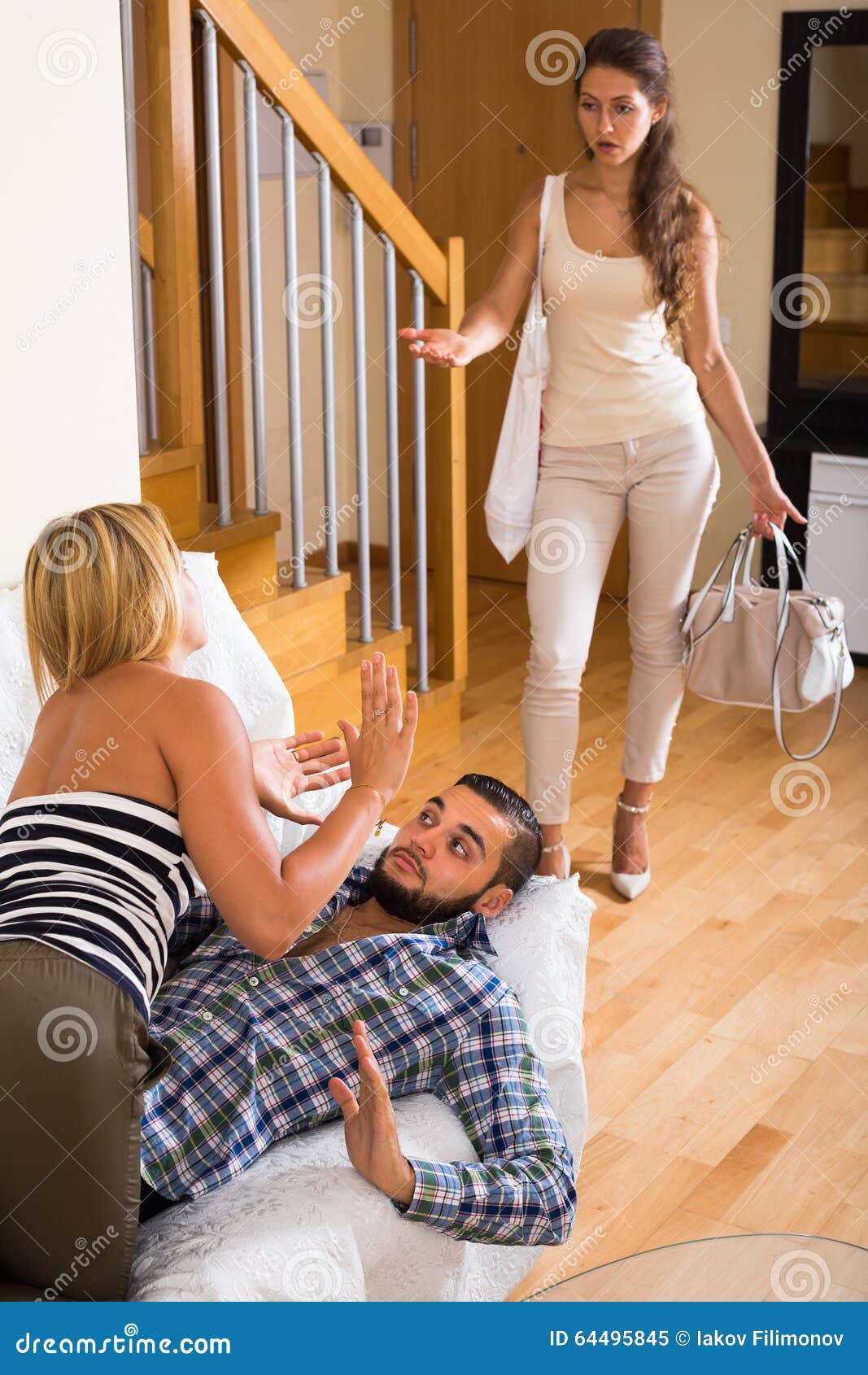 Partner Discovering Adultery Stock Image Image Of Male Liar