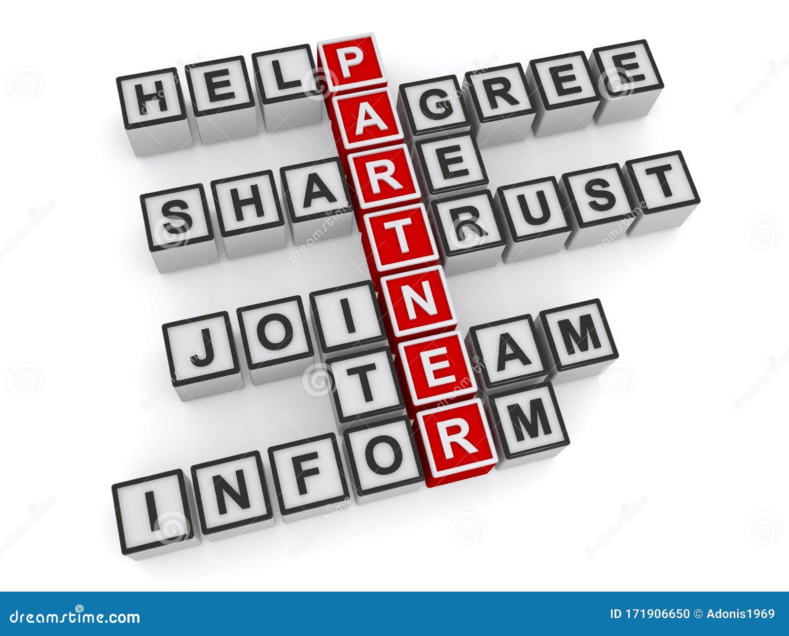 partner help agree share trust join team inform on white