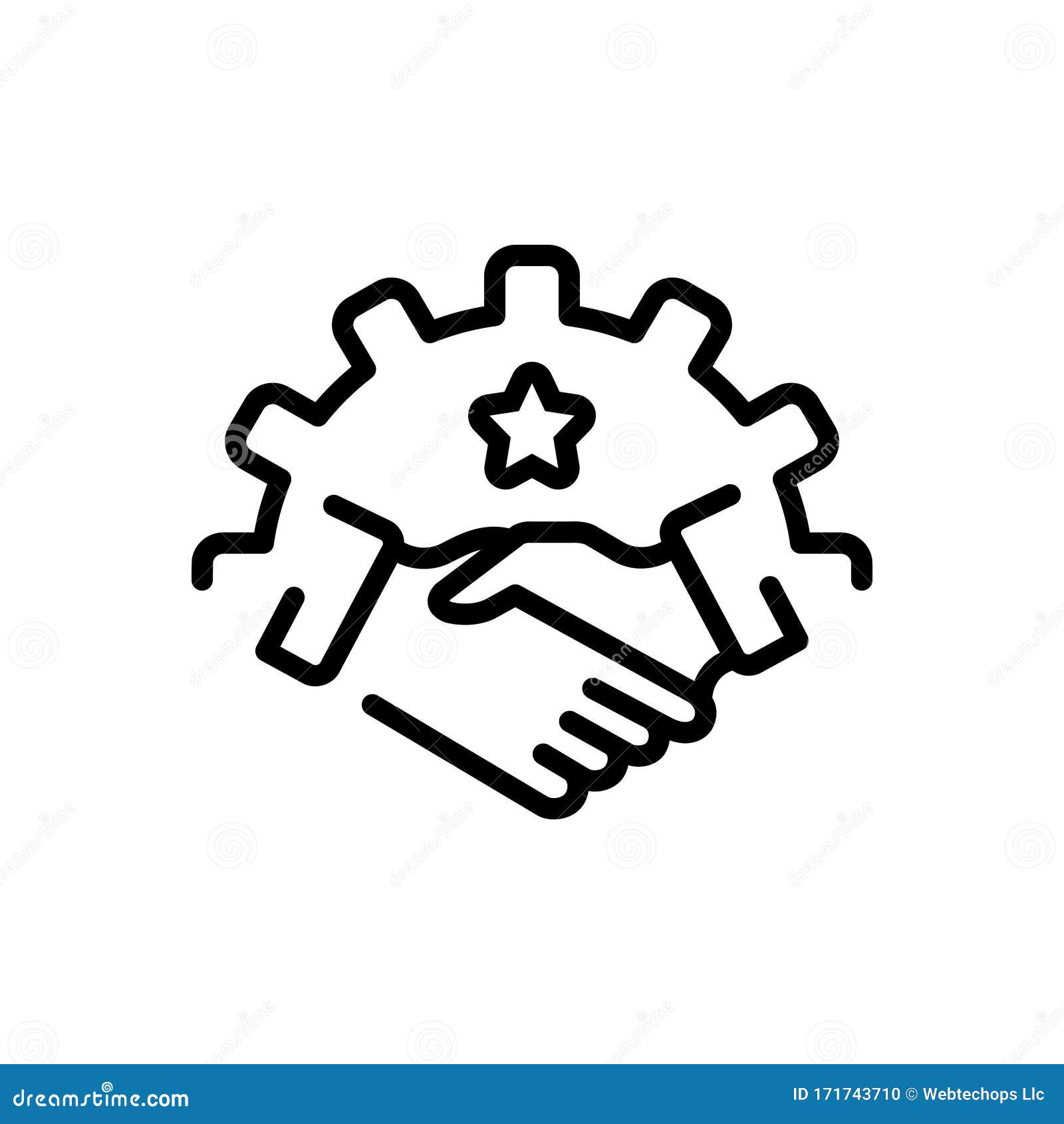 black line icon for partnership, fellowship and alliance