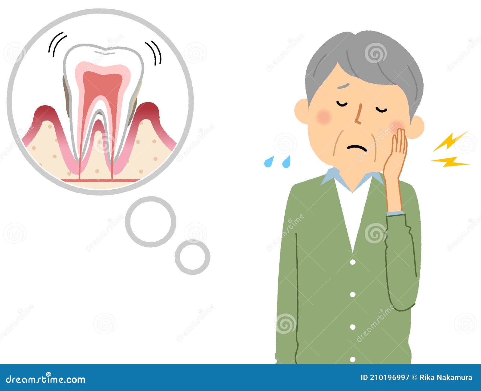 Elderly People With Periodontal Disease Cartoon Vector CartoonDealer