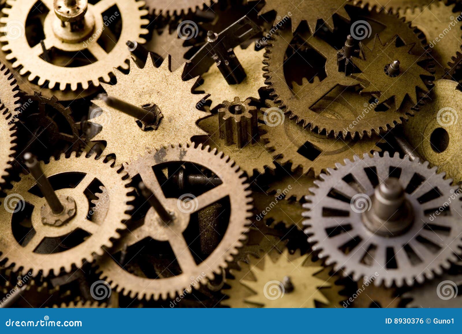 Rustic gear clock mechanism Stock Photo