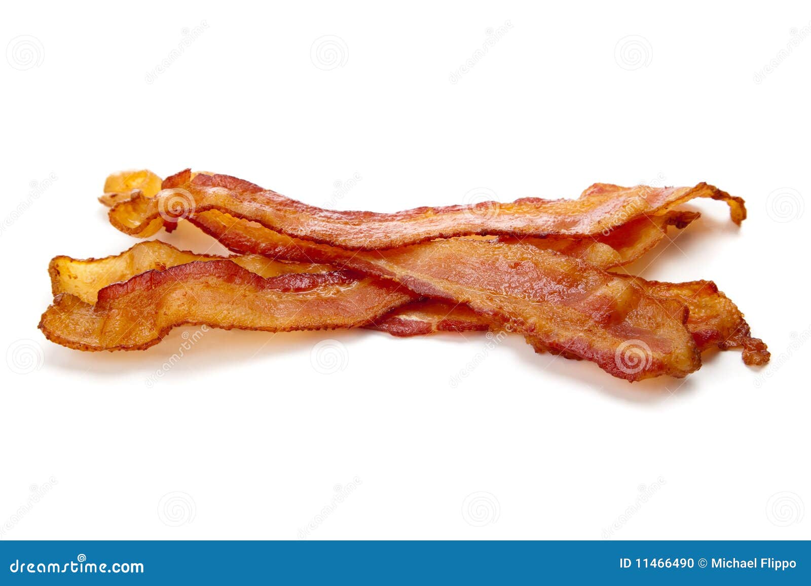 Parts de lard sur le blanc photo stock. Image du gros 11466490