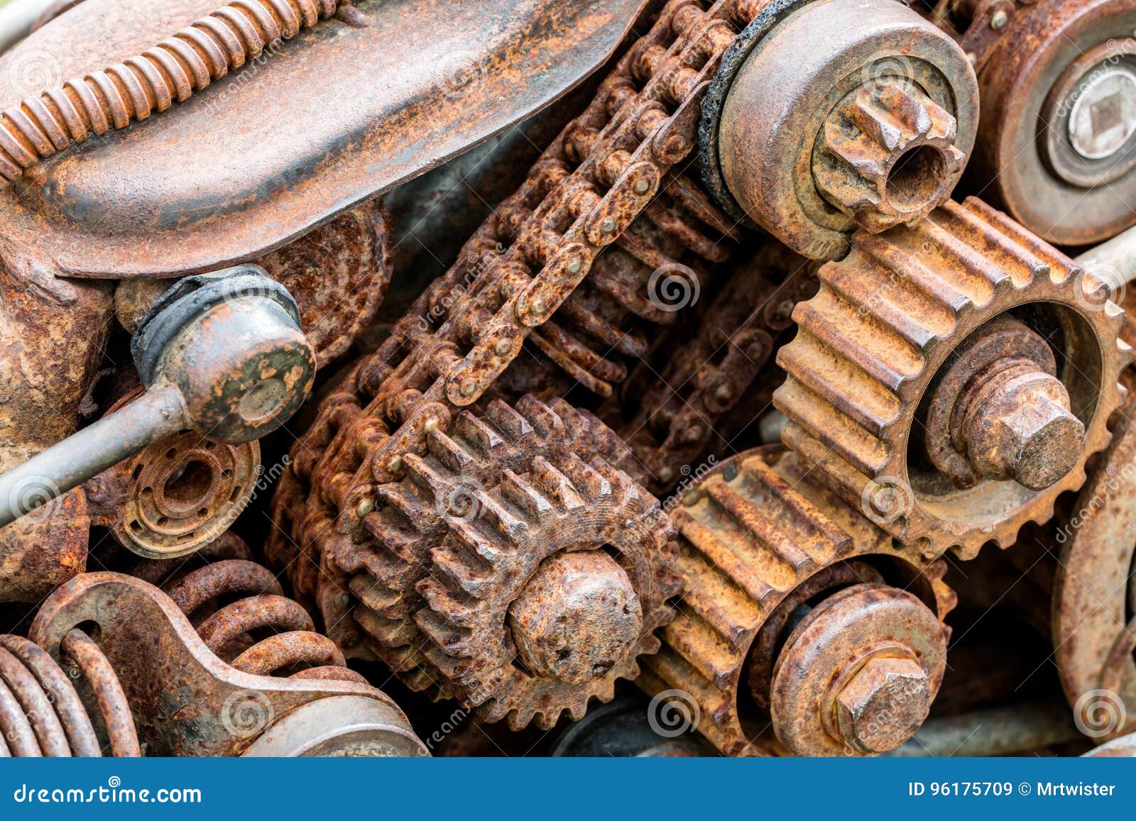 Parts of Old Broken Machine Under Corrosion Stock Image Image of