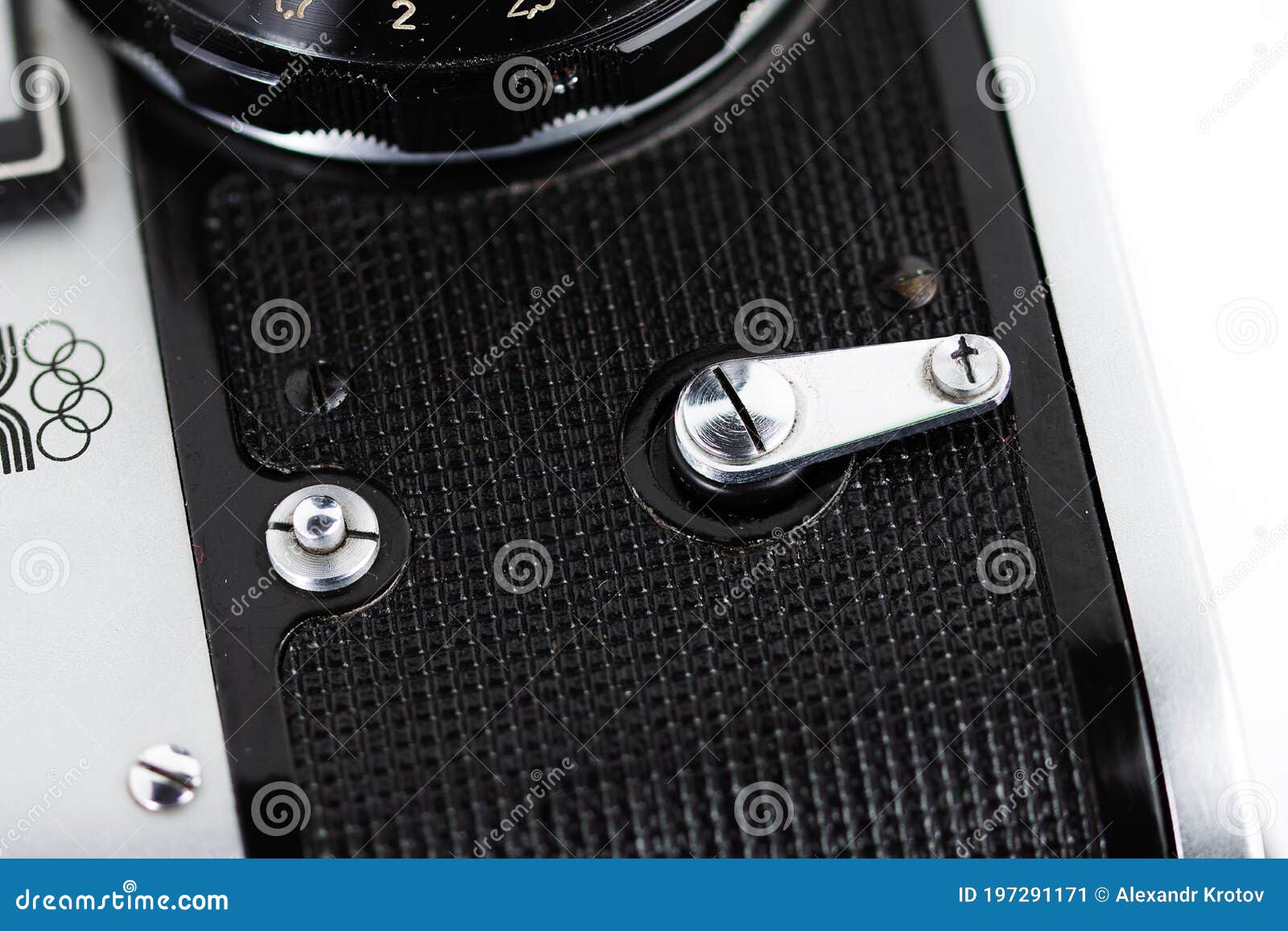 Parts of an Old Camera. Elements of a Vintage Closeup Camera Stock