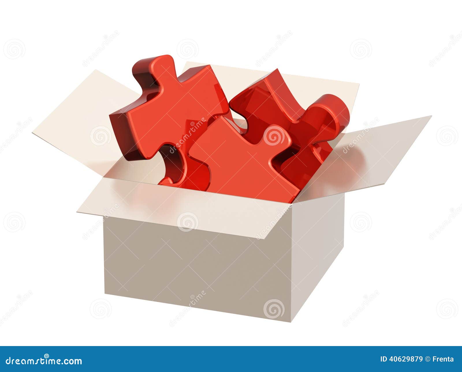 Parts of a Puzzle in Cardboard Box Stock Illustration Illustration of