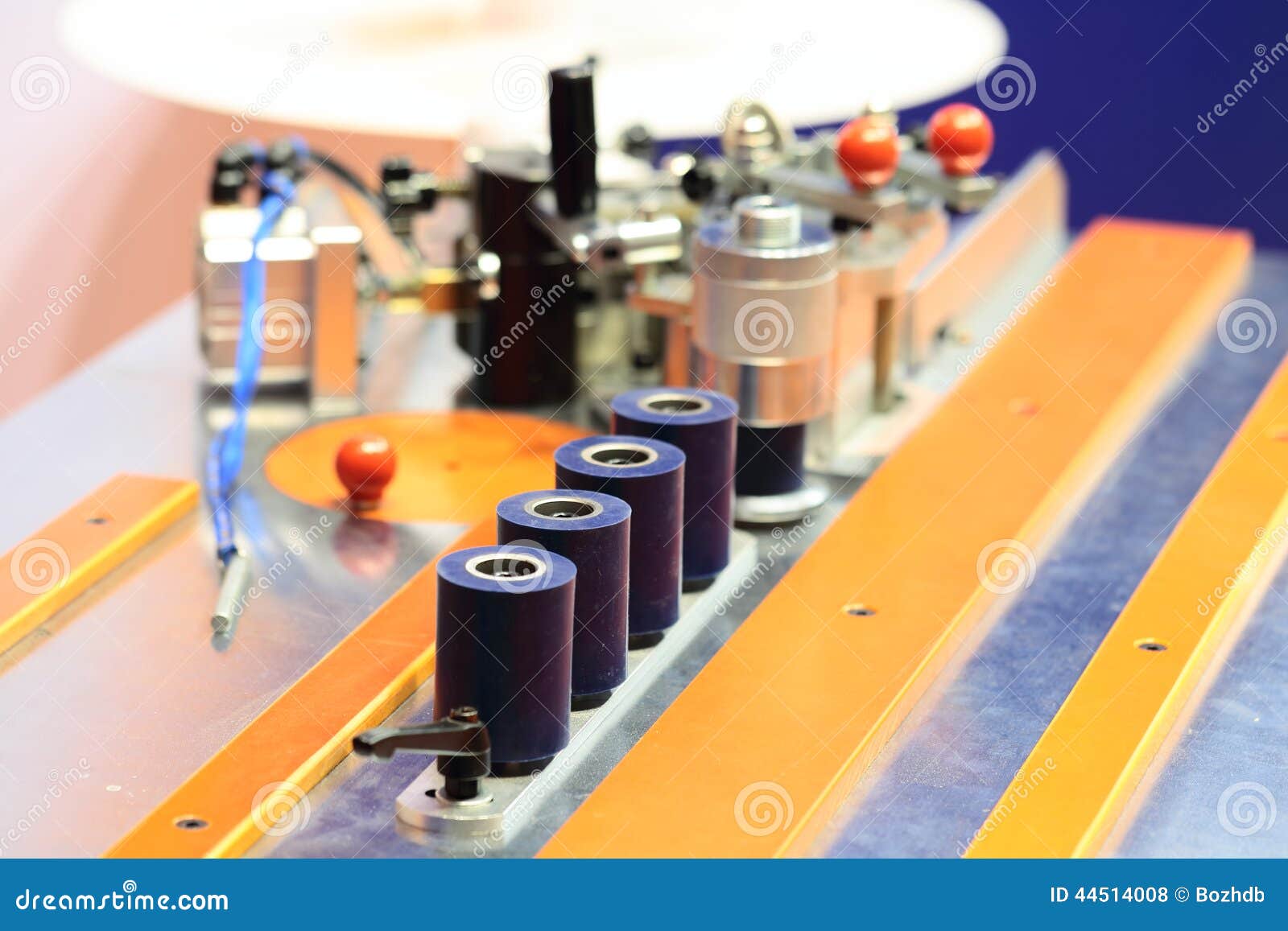 Parts of Woodworking Edging Machine Stock Photo - Image of blade, line
