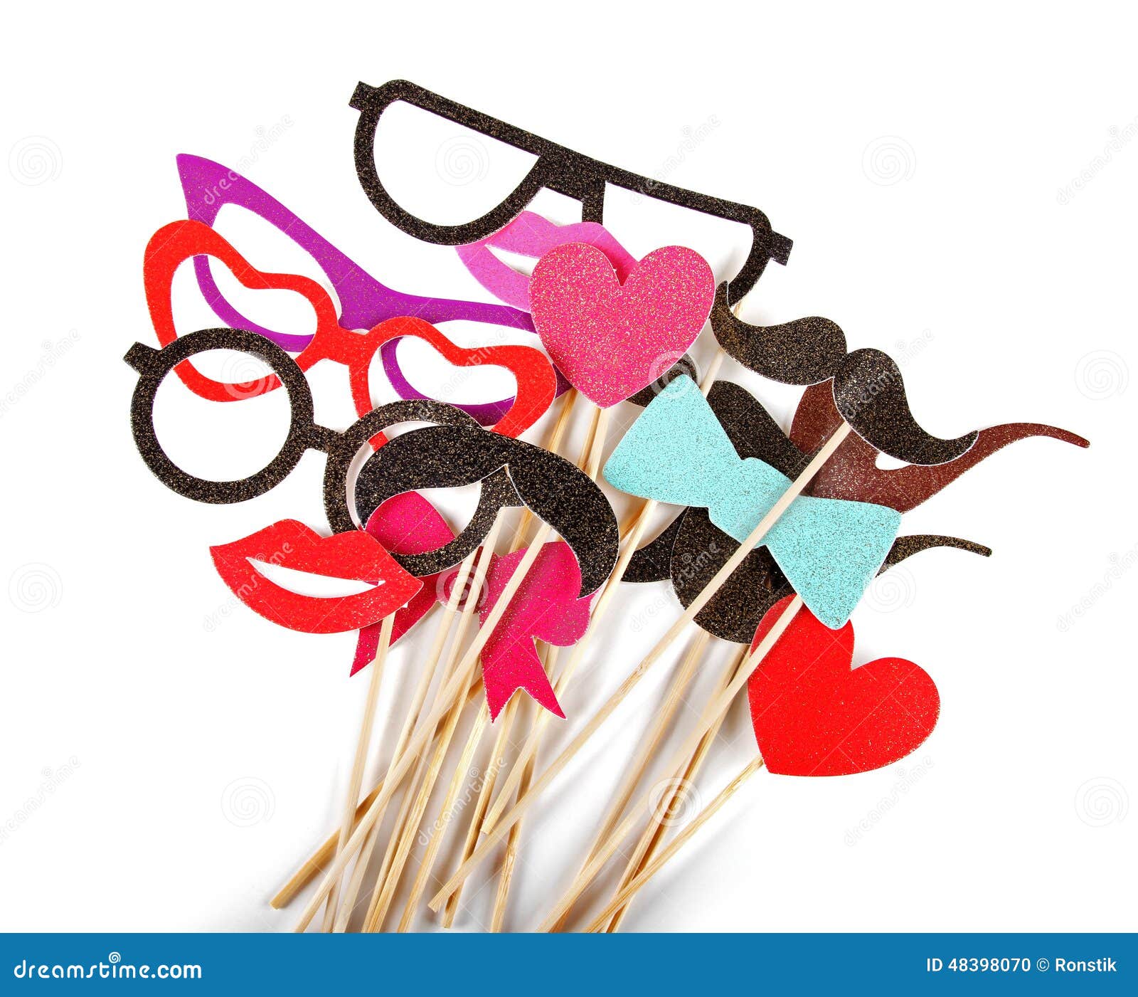 Party Accessories Isolated on White Stock Photo Image of funny, black