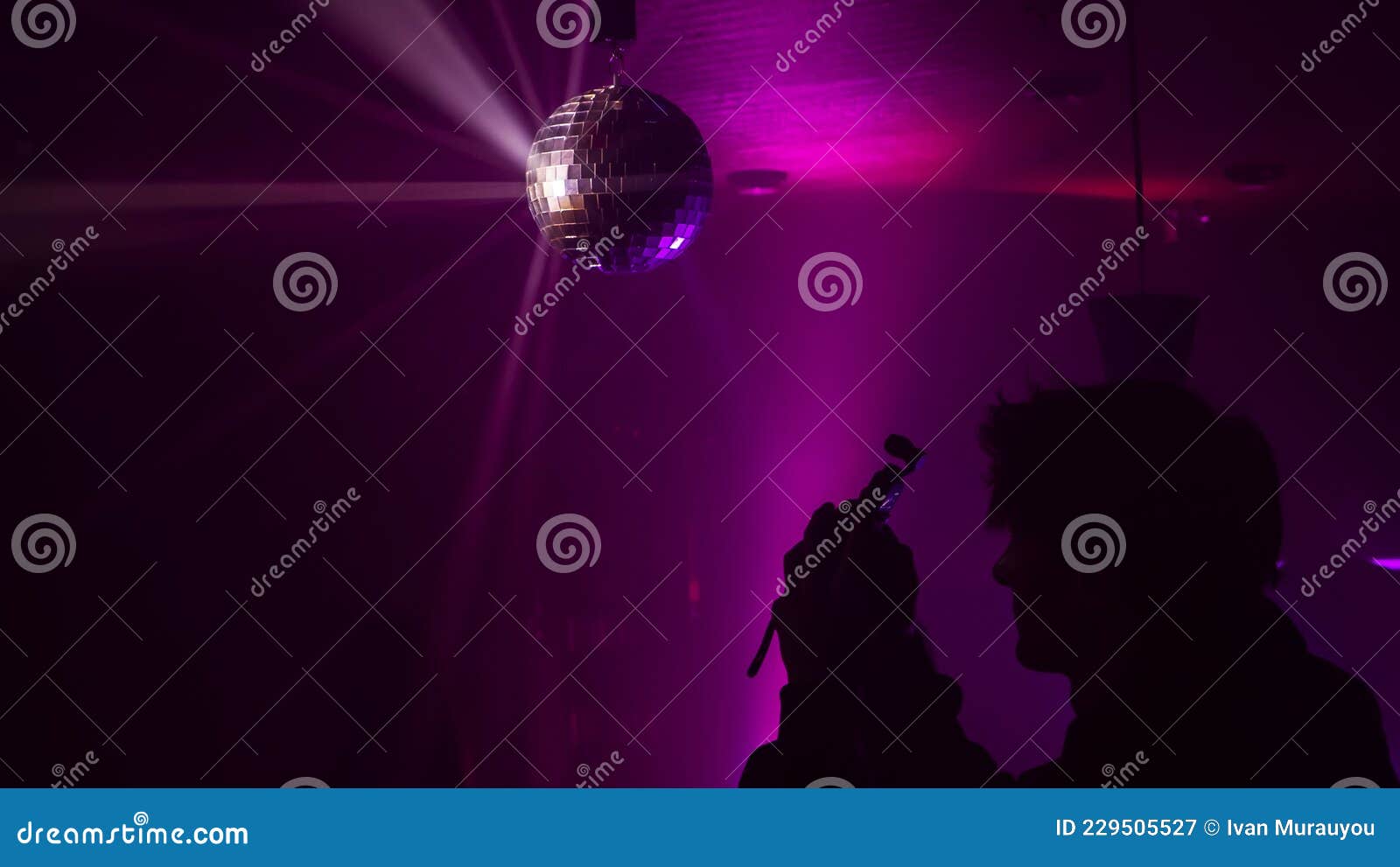 Party Atmosphere with Disco Ball. Light Beams Reflecting from a Disco ...