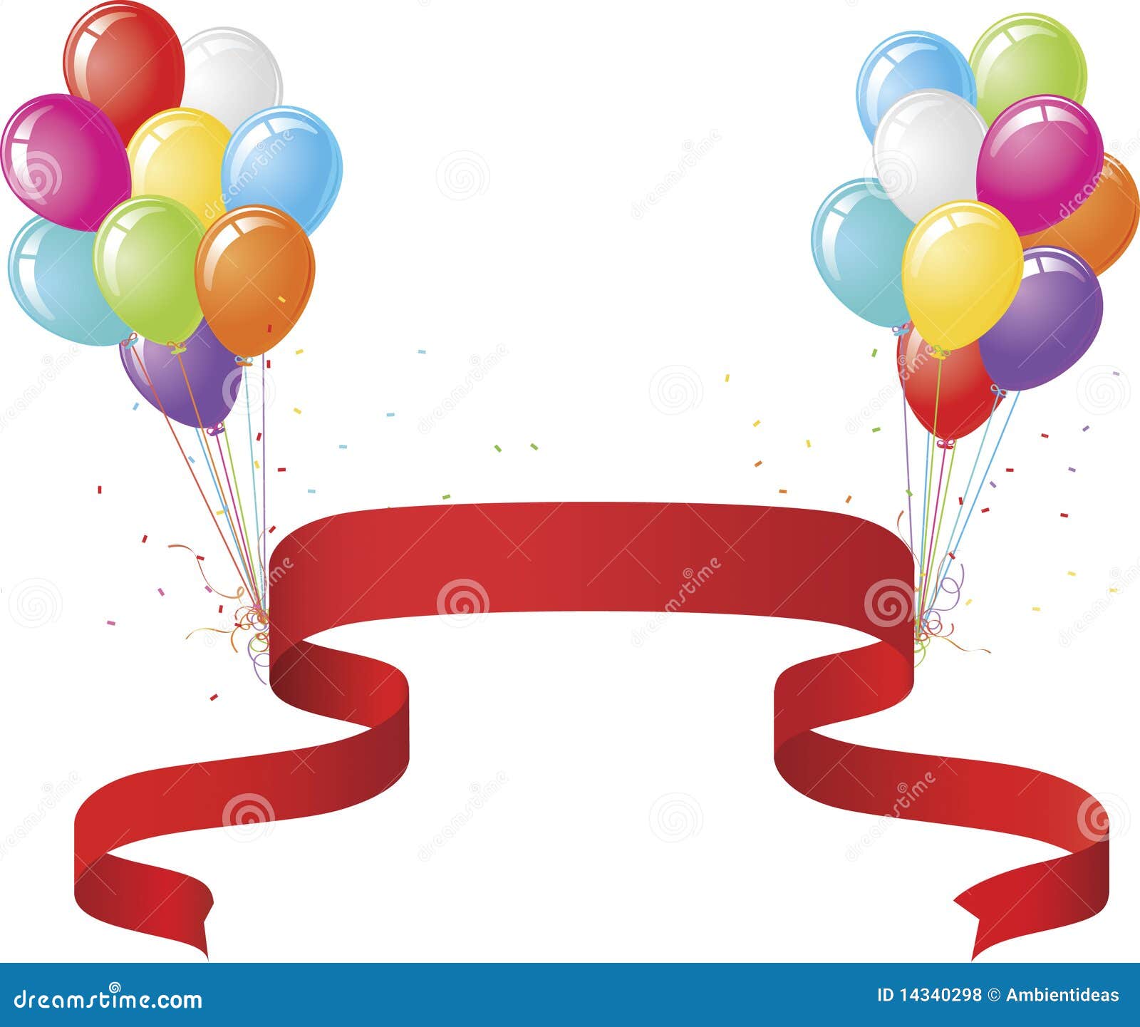 Party Balloons and Banner stock vector. Illustration of anniversary