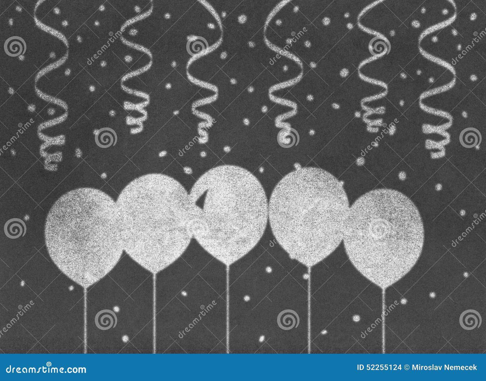 Party Balloons on Chalkboard Stock Illustration Illustration of fall