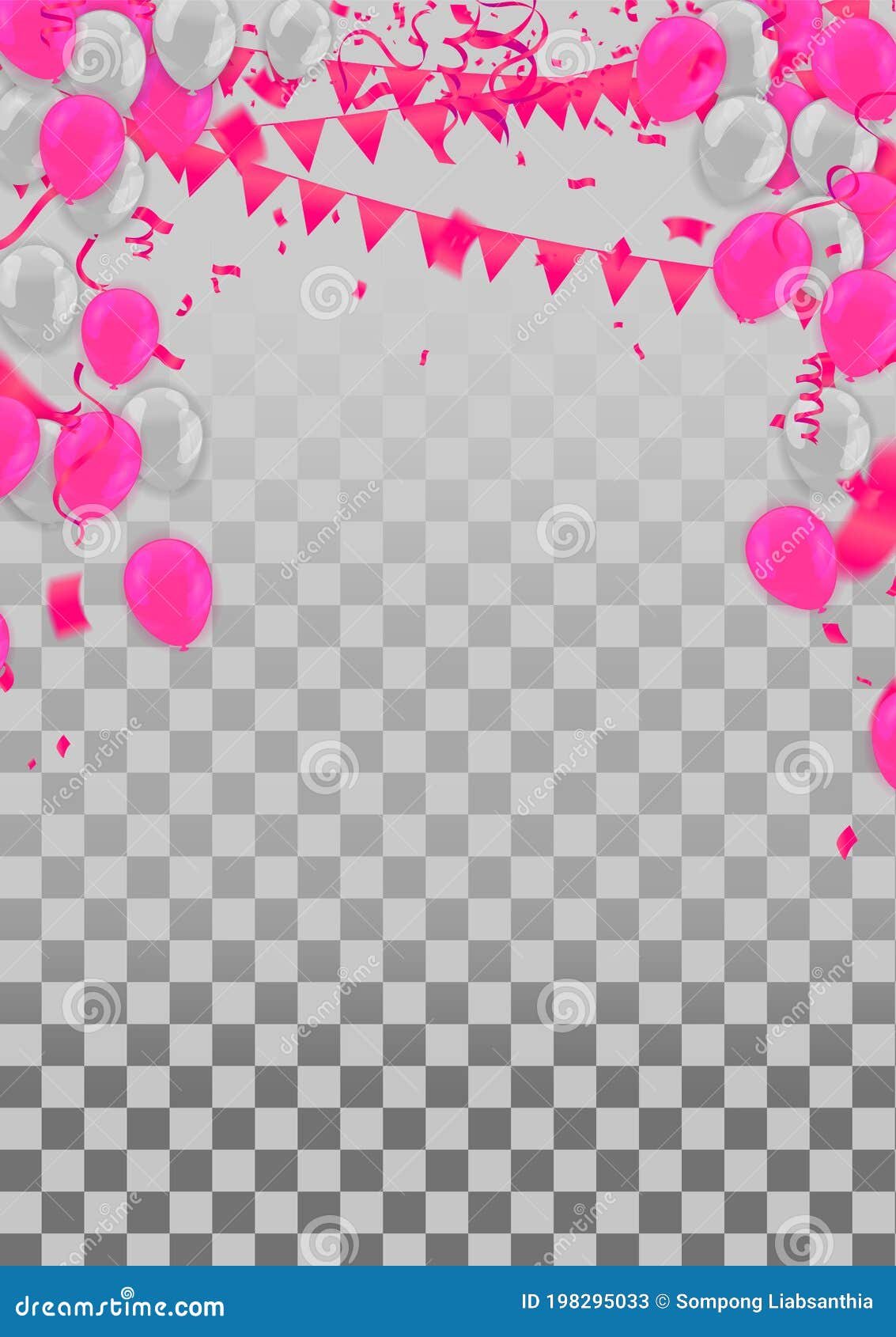 Party Balloons Pink Festive Background with Balloons. Celebrate a Birthday,  Poster, Banner Happy Anniversary and Happy Valentine` Stock Vector -  Illustration of balloon, object: 198295033
