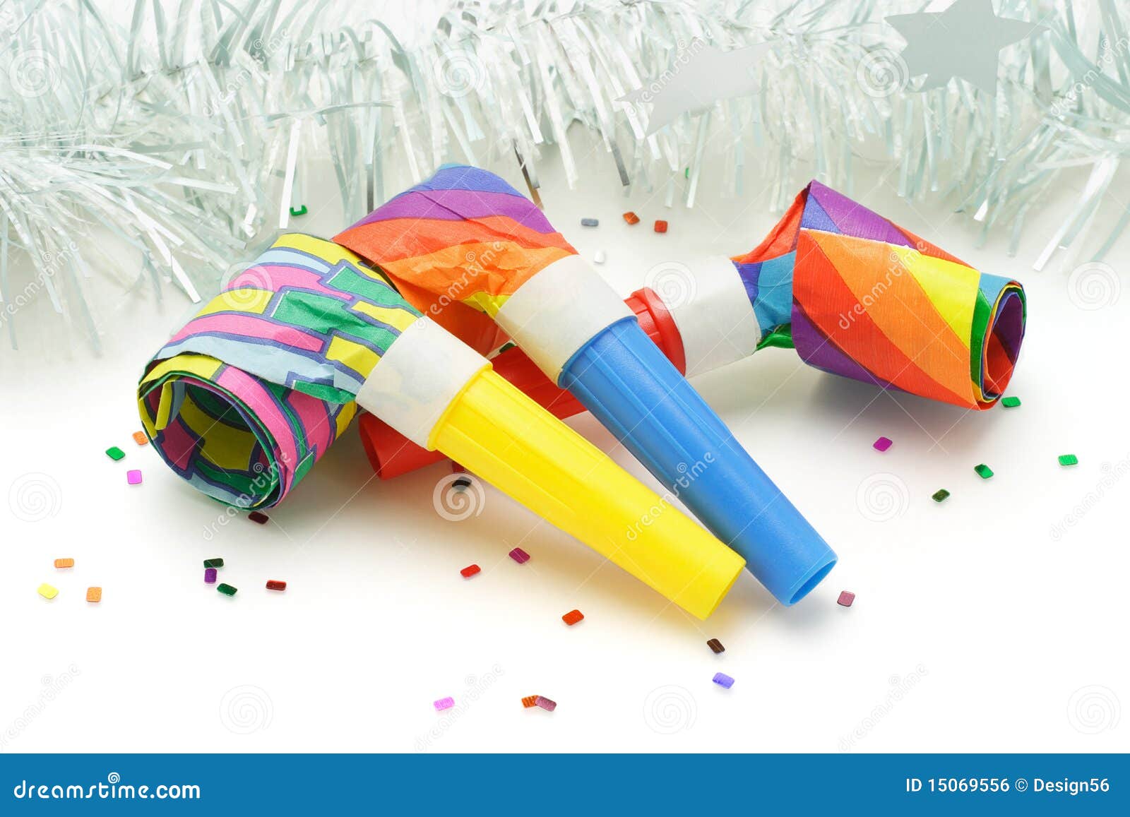 Party blowers stock photo. Image of birthday, decorative 15069556