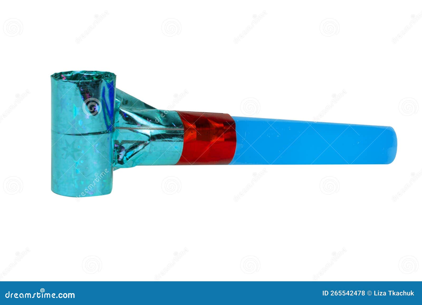 Party Blue Horn Blower Rolled Whistle Noisemaker Isolated on the White Stock Photo Image of
