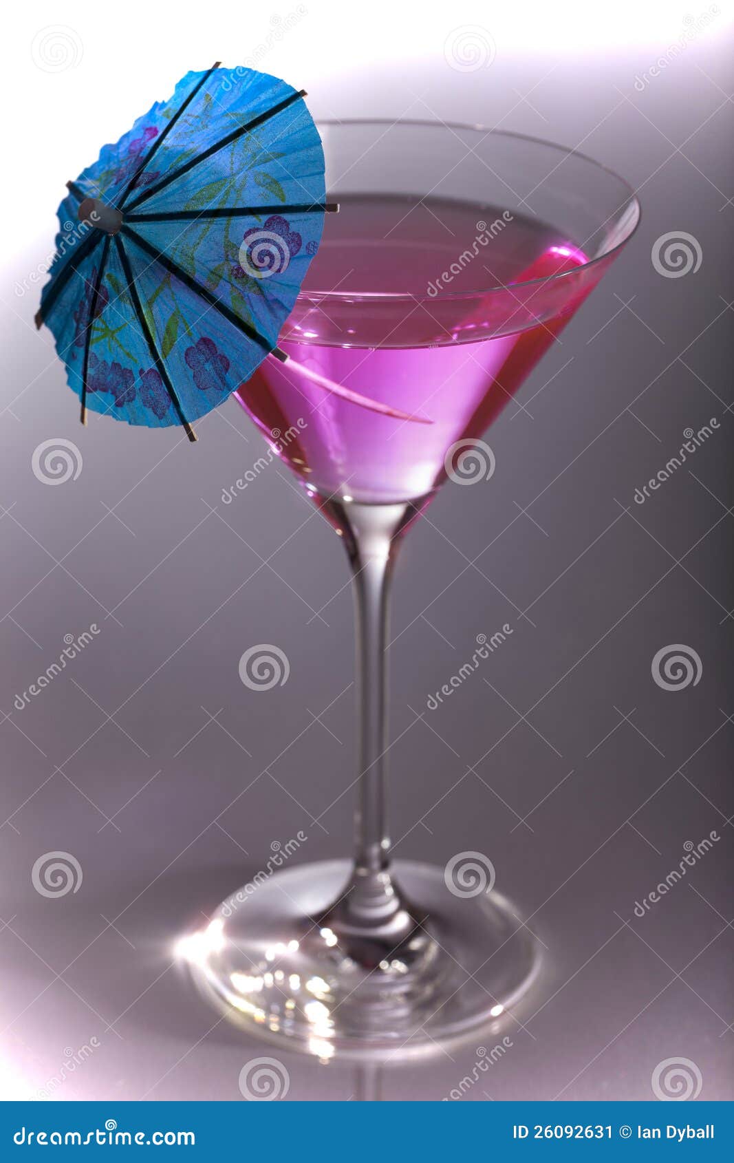 Party Cocktail in Martini Glass with Umbrella Stock Image Image of