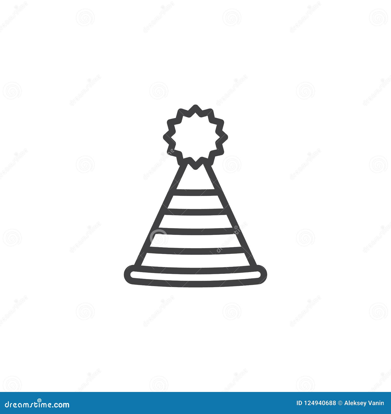 Party cone hat outline icon linear style sign for mobile concept and web design Costume party simple line vector icon Symbol logo illustration