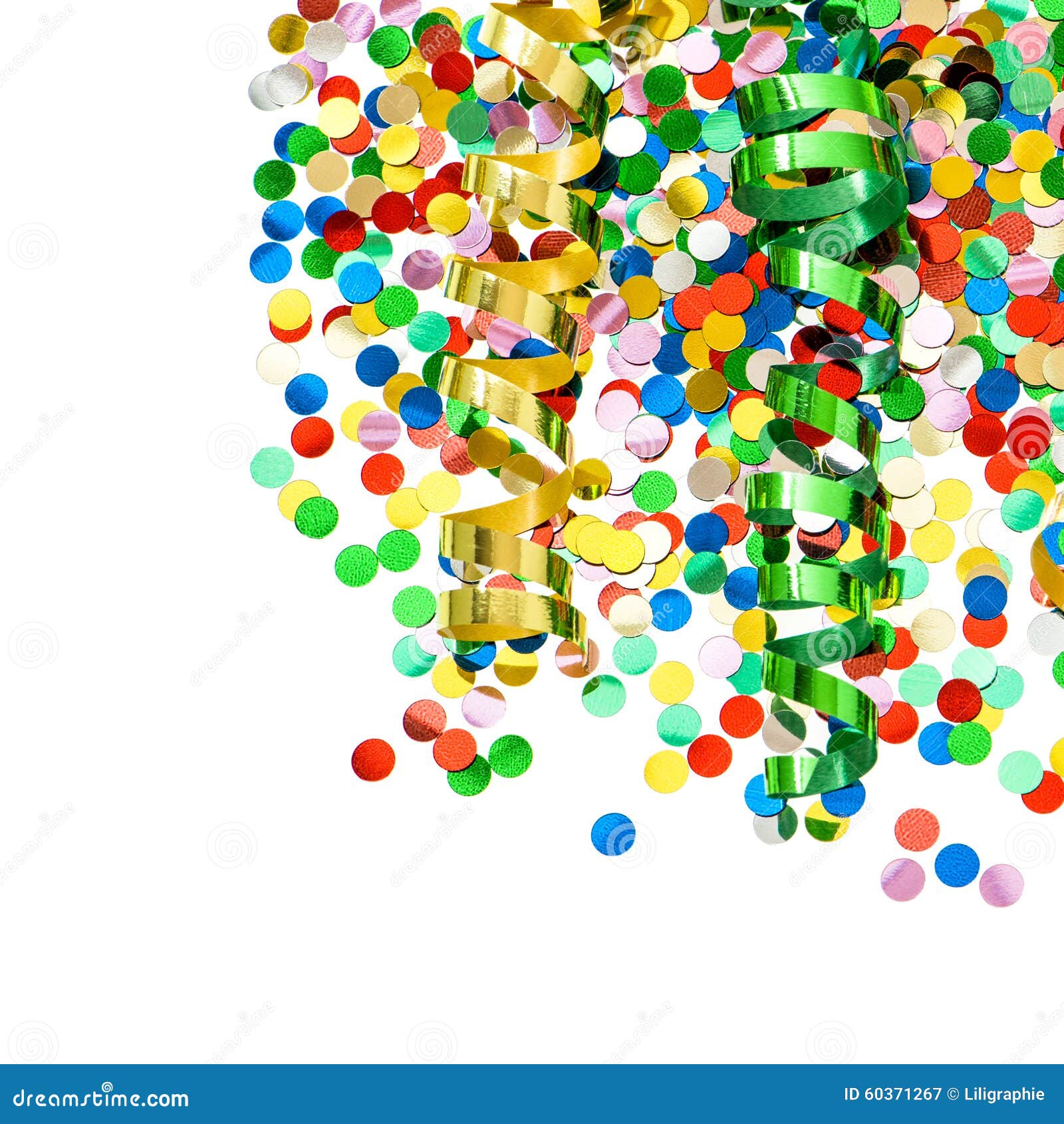 Party Decoration. Confetti with Shiny Streamer Stock Image Image of