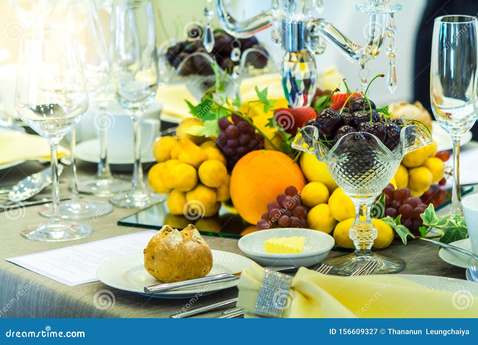 Luxury Wedding Party Dinner Table Setting Concept Stock Image Image