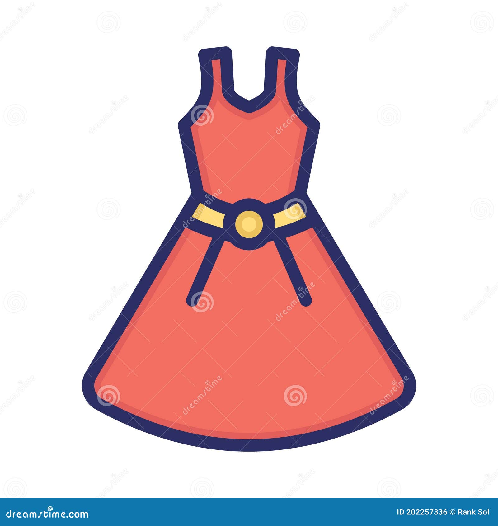 Party Dress, Dress, Frock, Clothes Fully Editable Vector Icons Stock ...