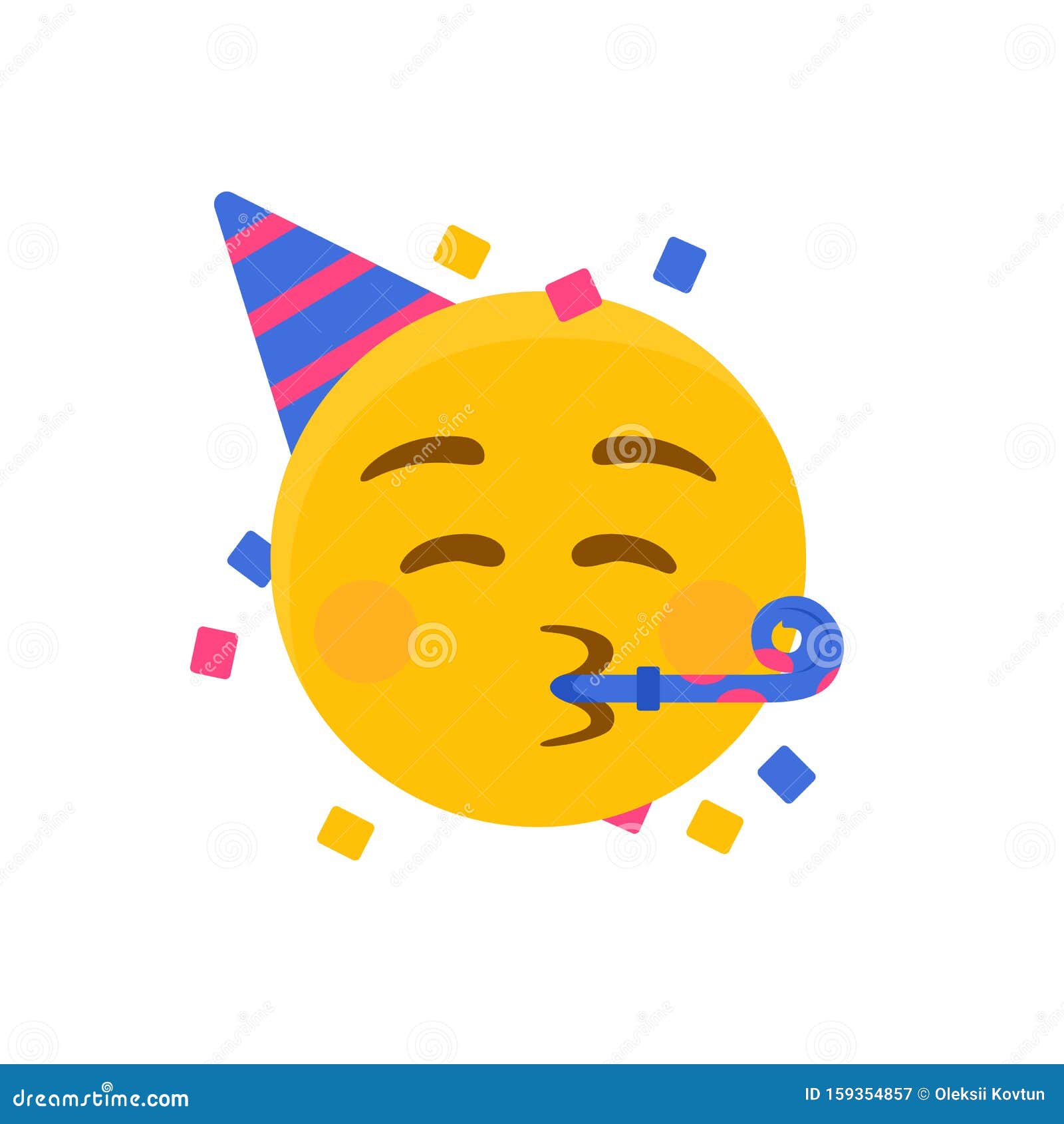 Party Emoji Gefeliciteerd Met Je Verjaardagshoed En Confetti Vector Stock  Illustratie - Illustration Of Partij, Emotie: 159354857