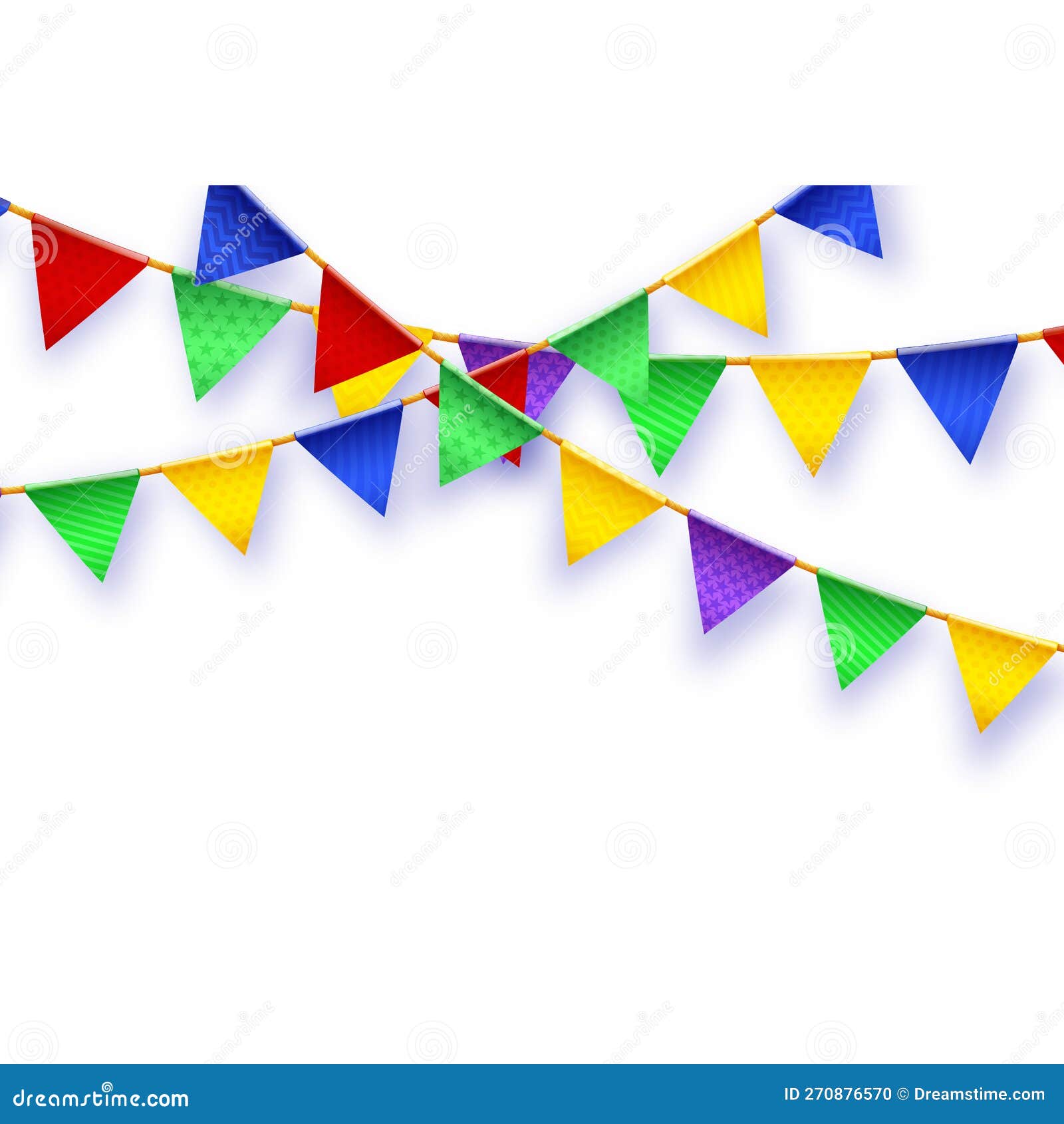 Party Flag. Banner with Garland of Colour Flags Stock Vector