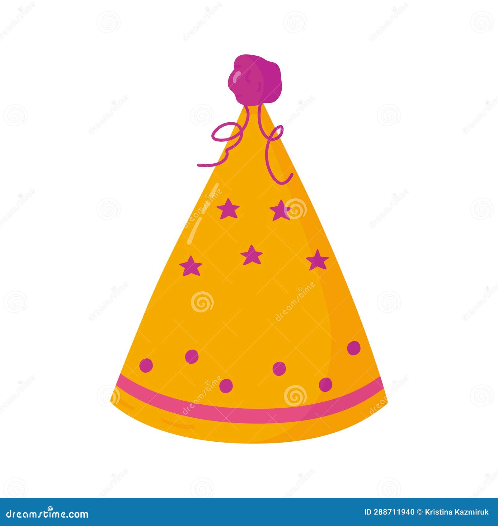 Party Hat in Cartoon Style. Stock Illustration Illustration of year