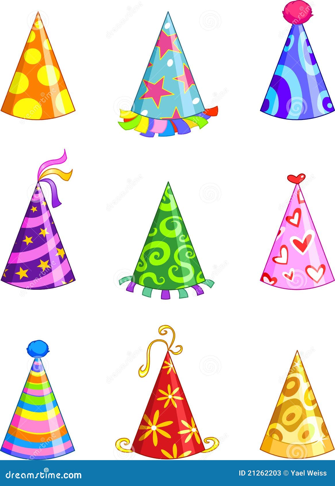 Party Hats Cartoon Vector | CartoonDealer.com #21262203