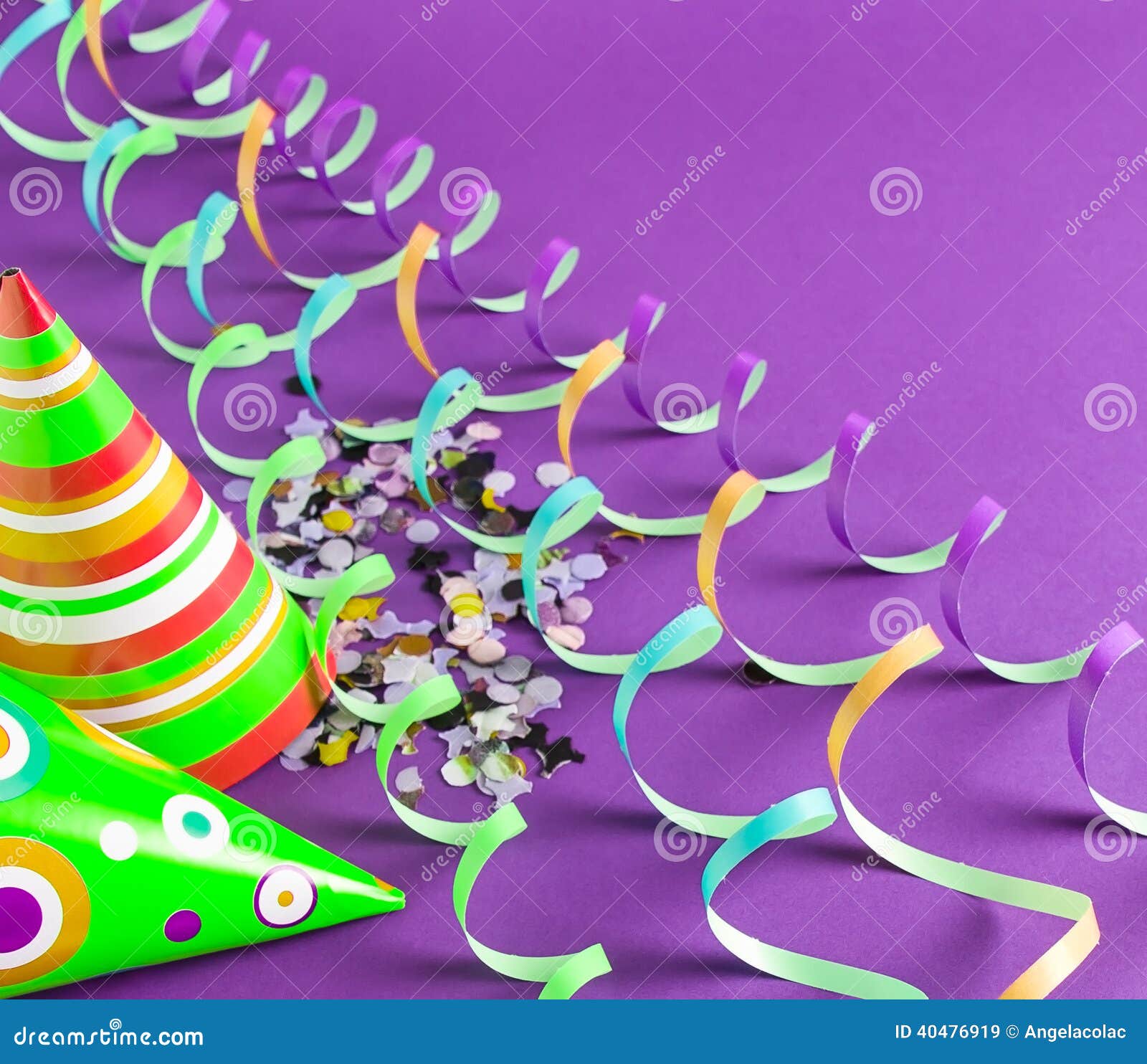 Party hats and streamers stock image. Image of funny 40476919
