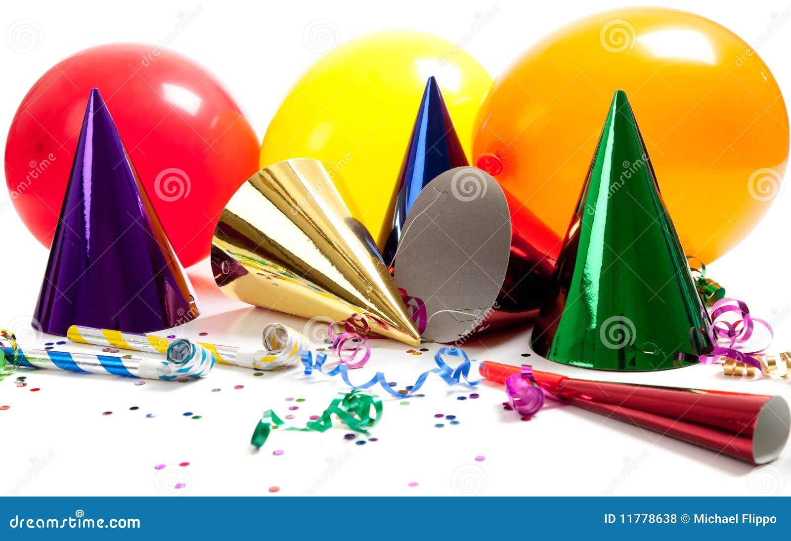 Party Hats On A White Background Royalty Free Stock Photos - Image