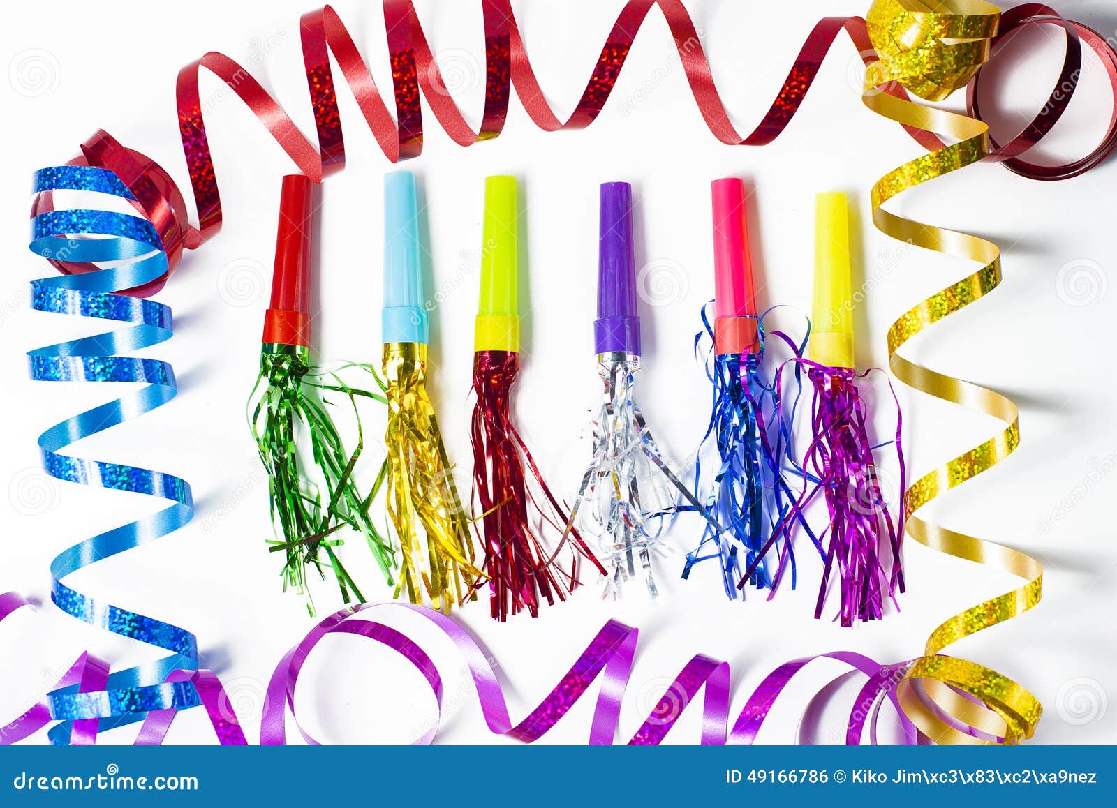 Party Horn Blower with Colored Streamers Stock Photo Image of whistle