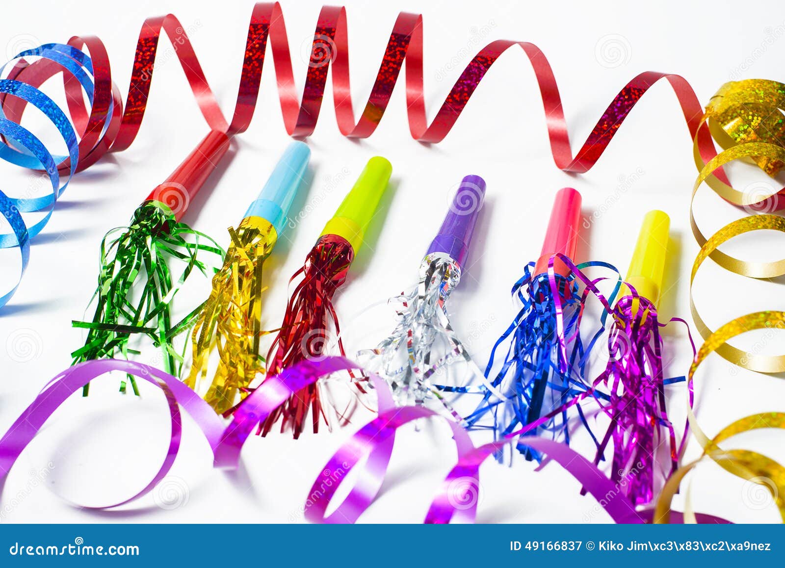 Party Horn Blower with Colored Streamers Stock Image Image of