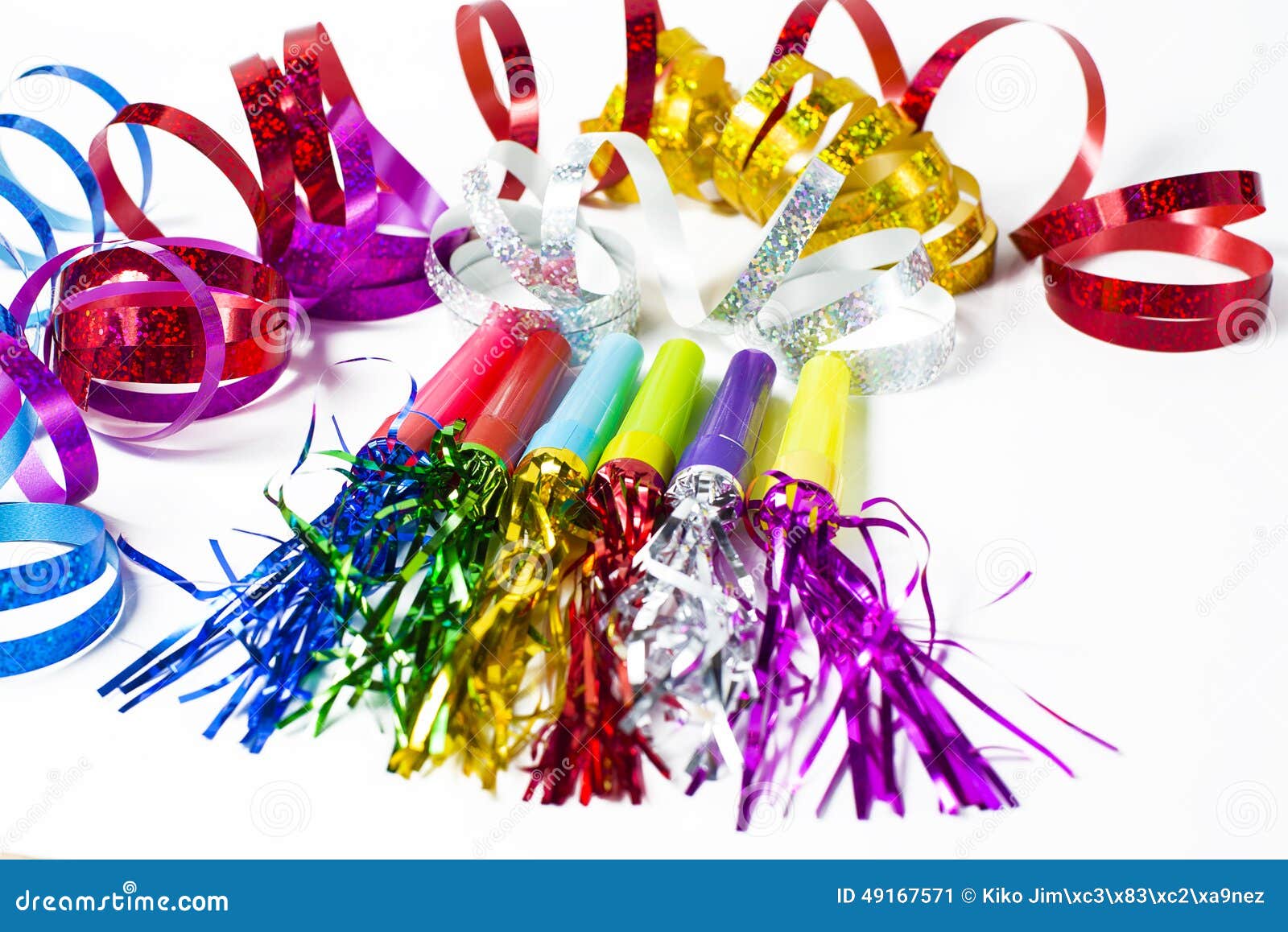 Party Horn Blower with Colored Streamers Stock Image Image of noise