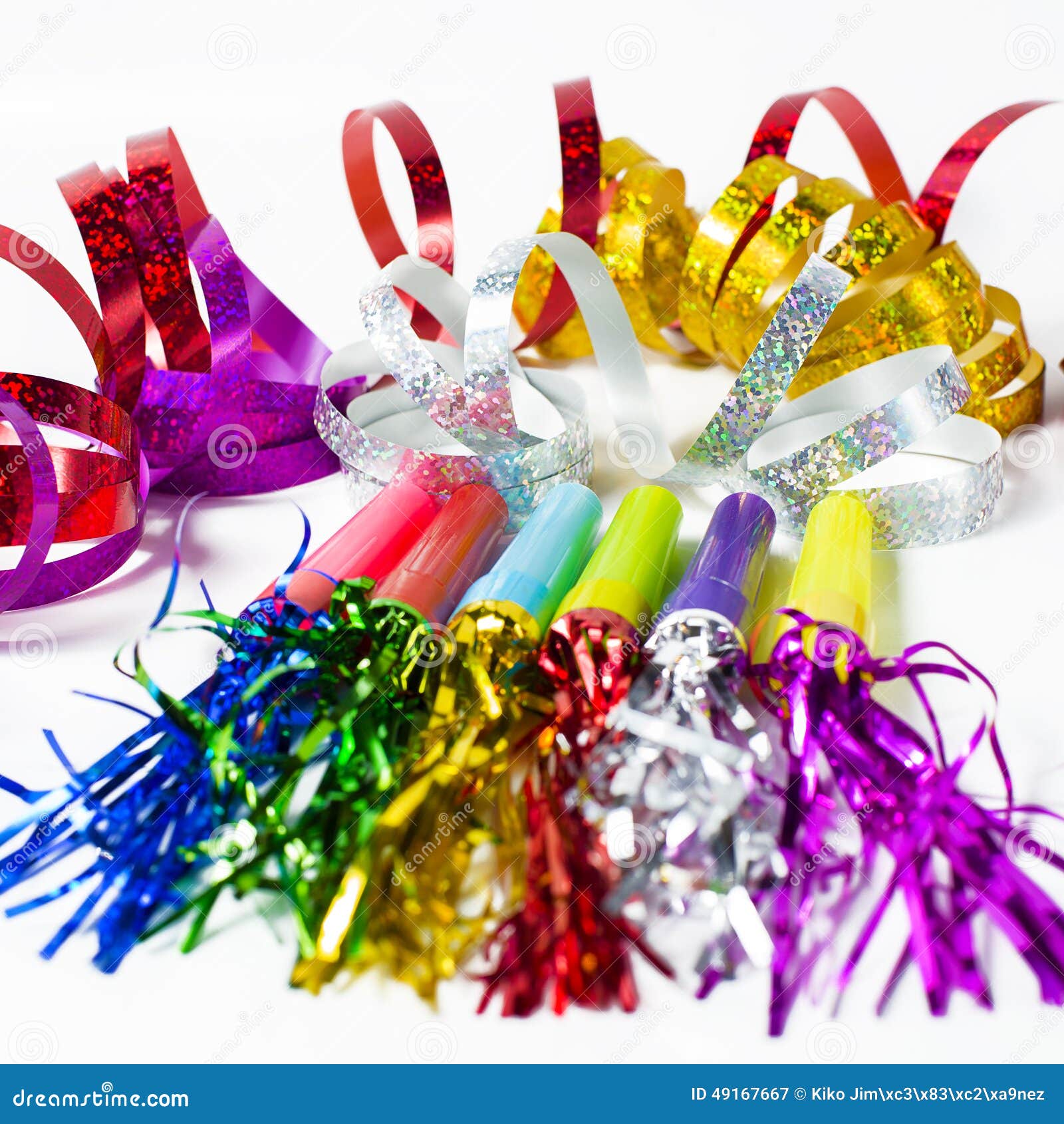 Party Horn Blower with Colored Streamers Stock Image Image of novelty