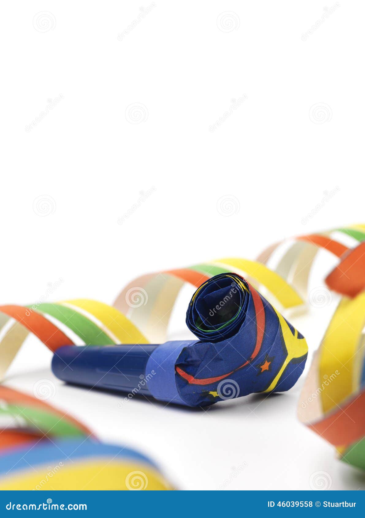 Party Horn Blower stock photo. Image of streamer, close 46039558