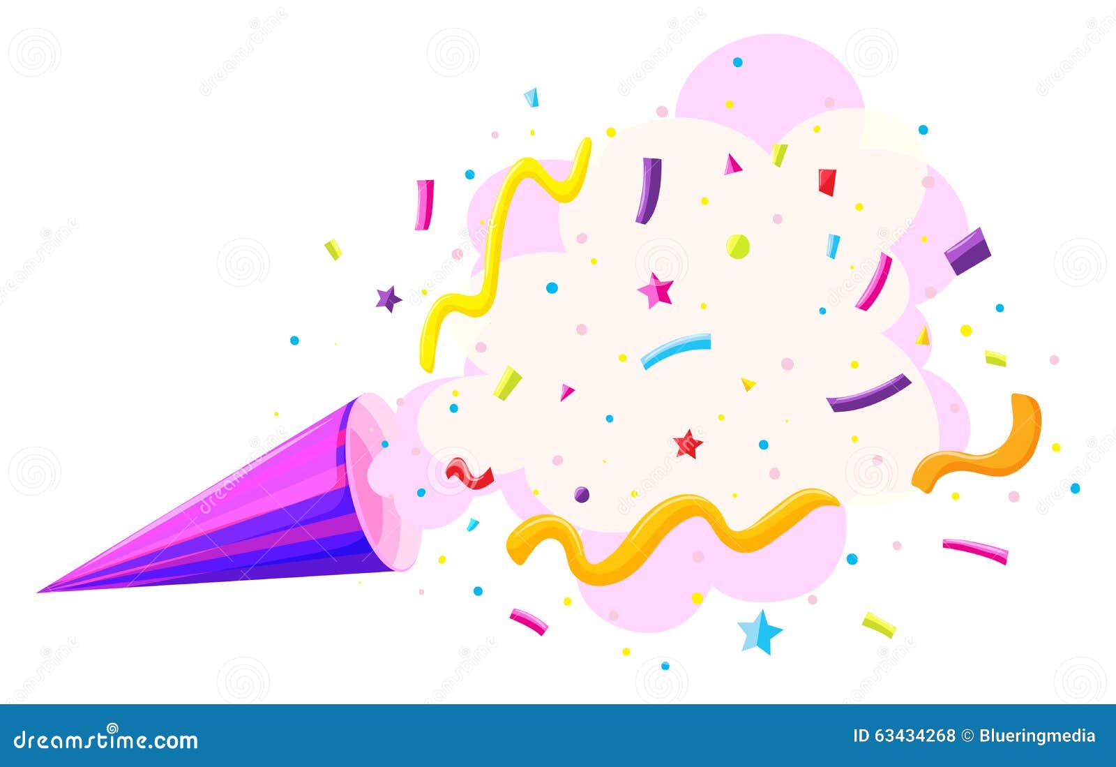Party horn with sprinkles stock vector. Illustration of celebration 63434268