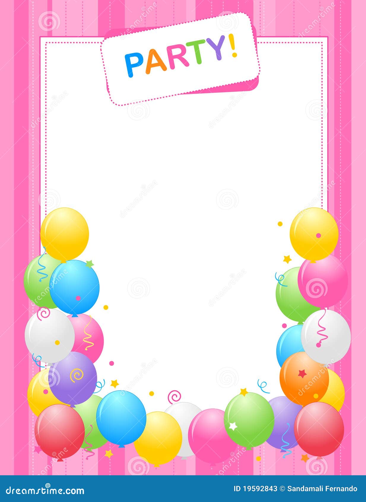 Party Invitation Background Stock Vector - Illustration of graphic,  balloon: 19592843