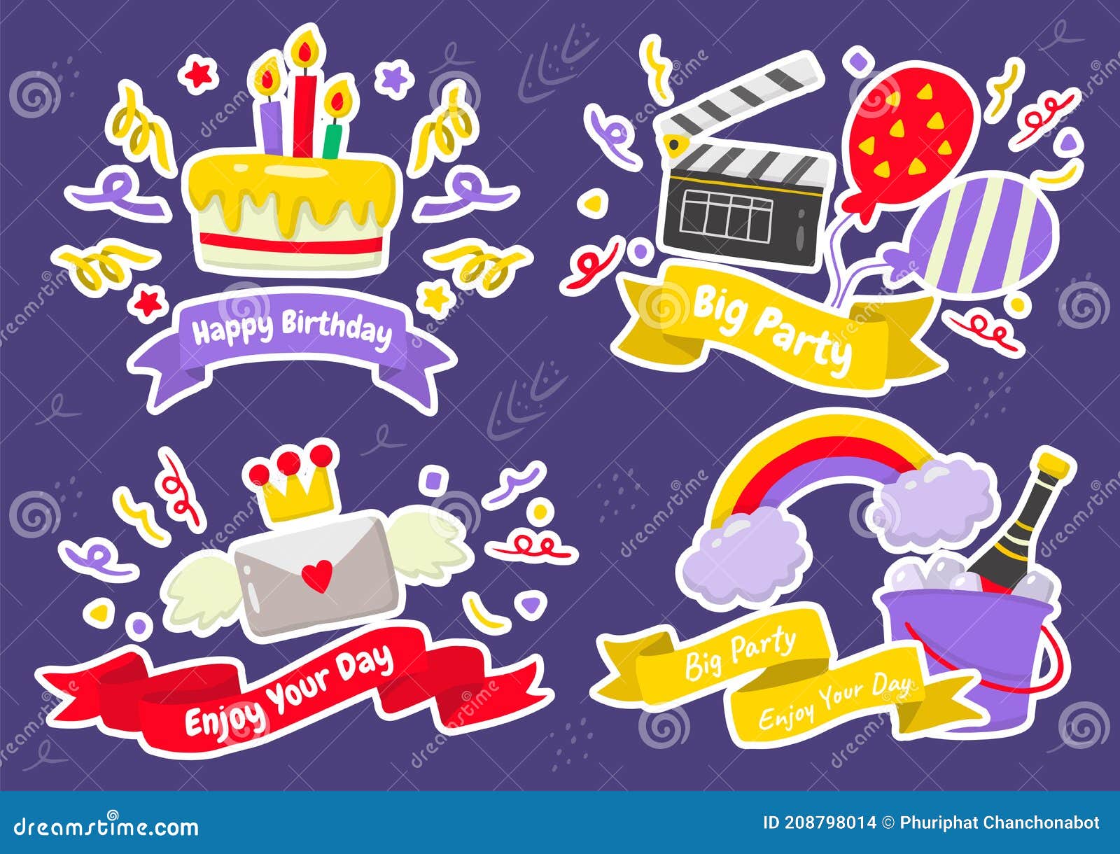 Party Label Vector Logo for Banner Stock Vector Illustration of