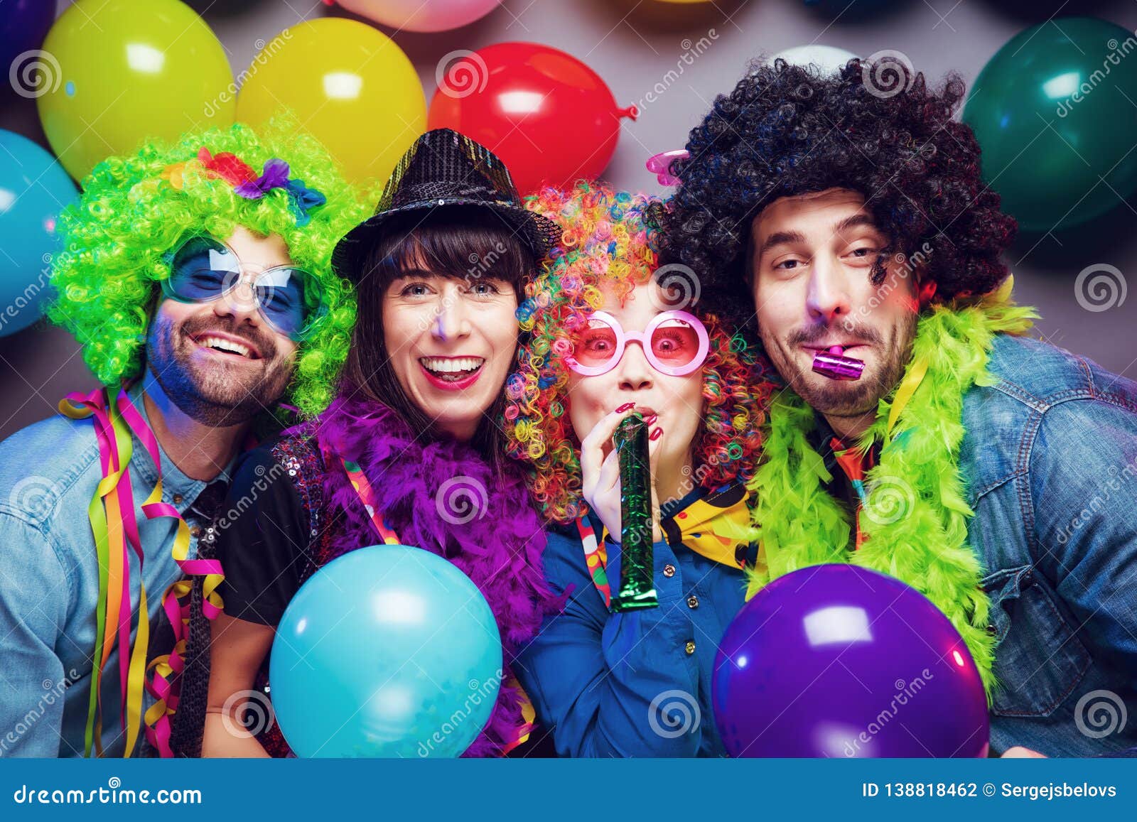 Party People Celebrating Carnival or New Year in Party Club Stock Photo ...