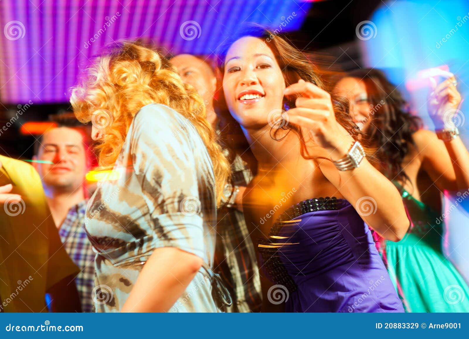 Party People Dancing in Disco or Club Stock Image - Image of celebrate ...