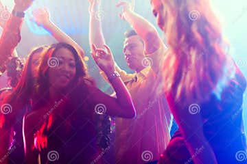 Party People Dancing in Disco or Club Stock Image - Image of lightshow ...