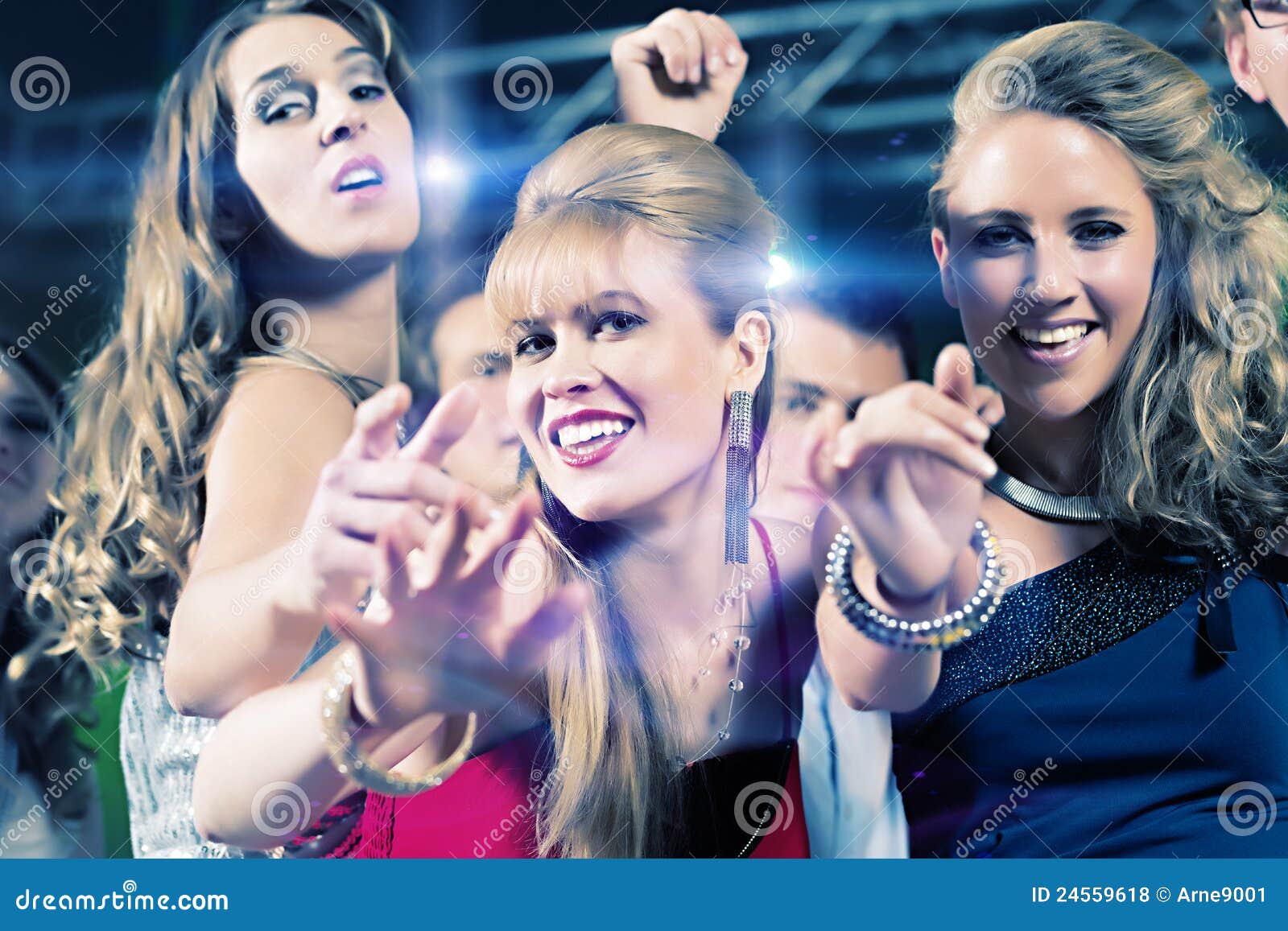 Party People Dancing in Disco Club Stock Photo - Image of disco, party ...