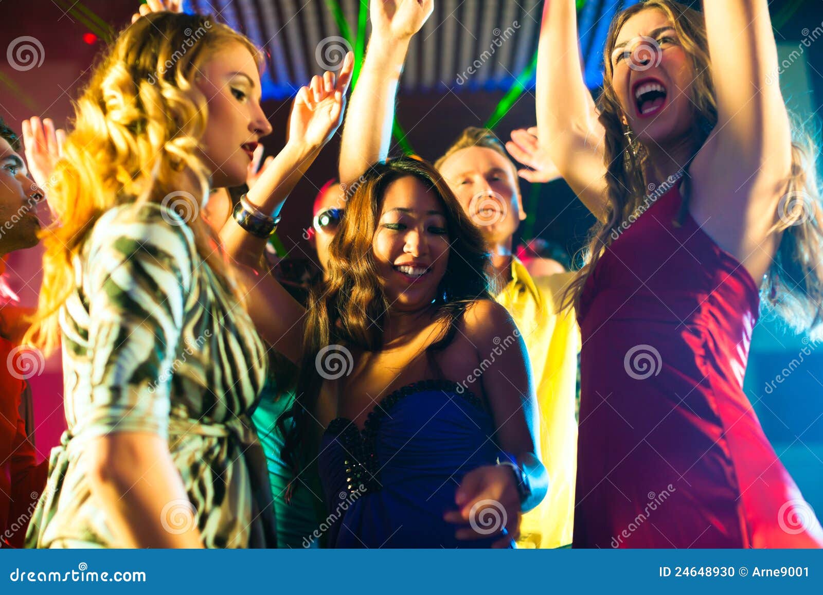 Party People Dancing in Disco or Club Stock Photo - Image of friends ...