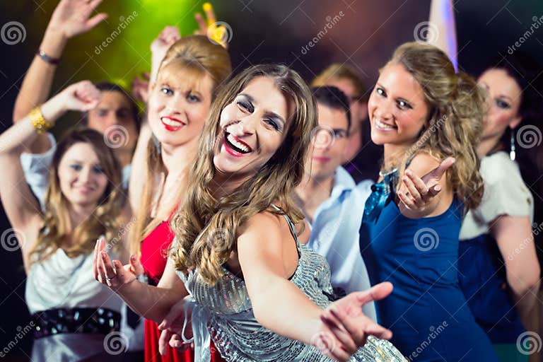 Party People Dancing in Disco Club Stock Photo - Image of lady, ladies ...